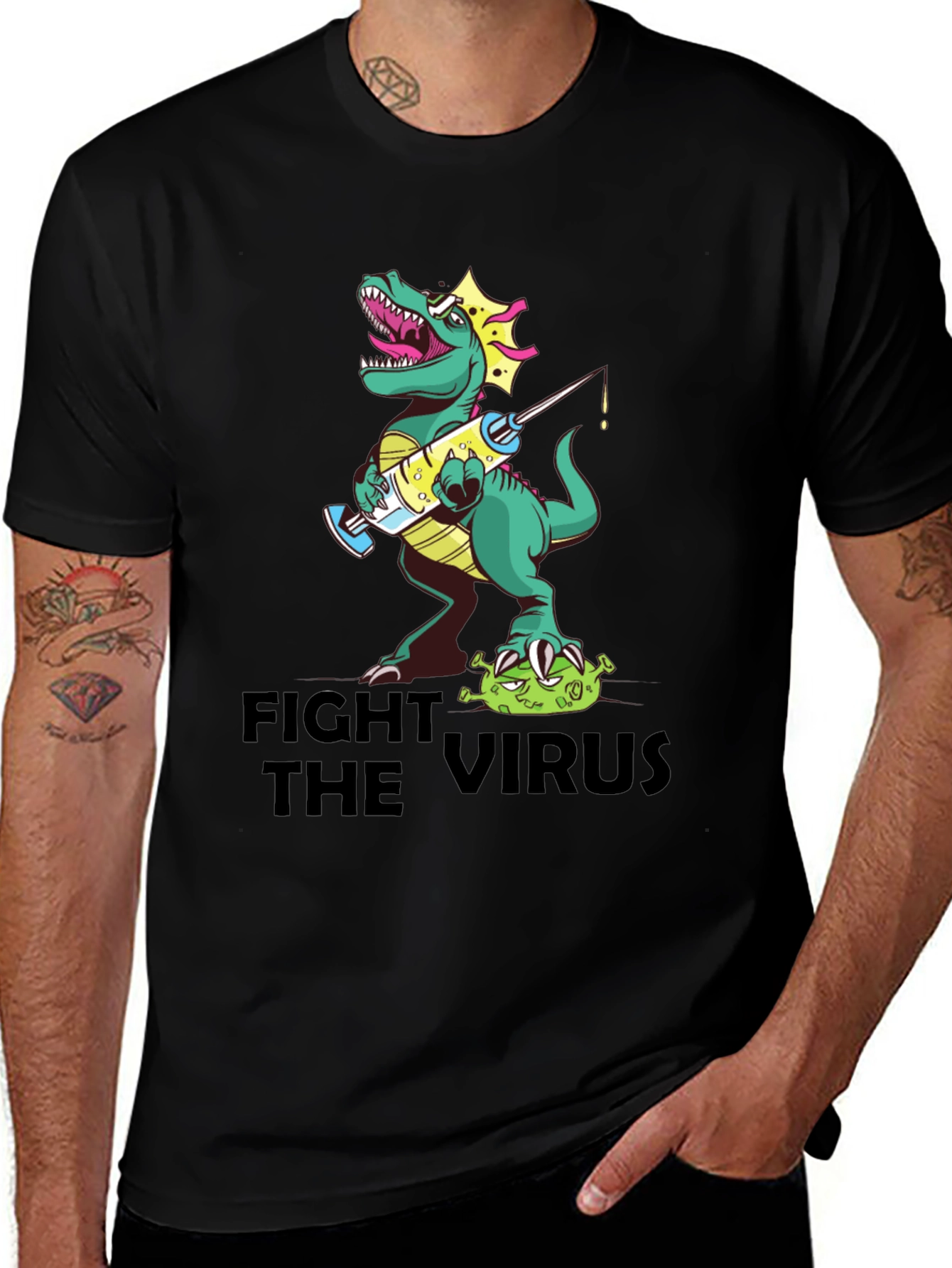 Fight the Virus T-Rex Vaccination Tee