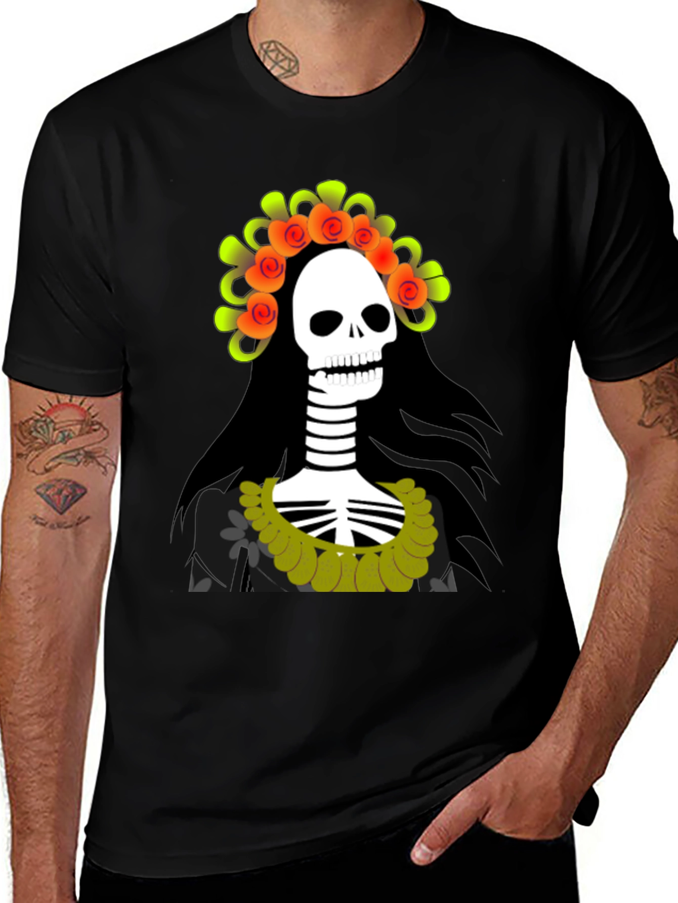 Variant 23 of Day of the Dead Skeleton T-Shirt