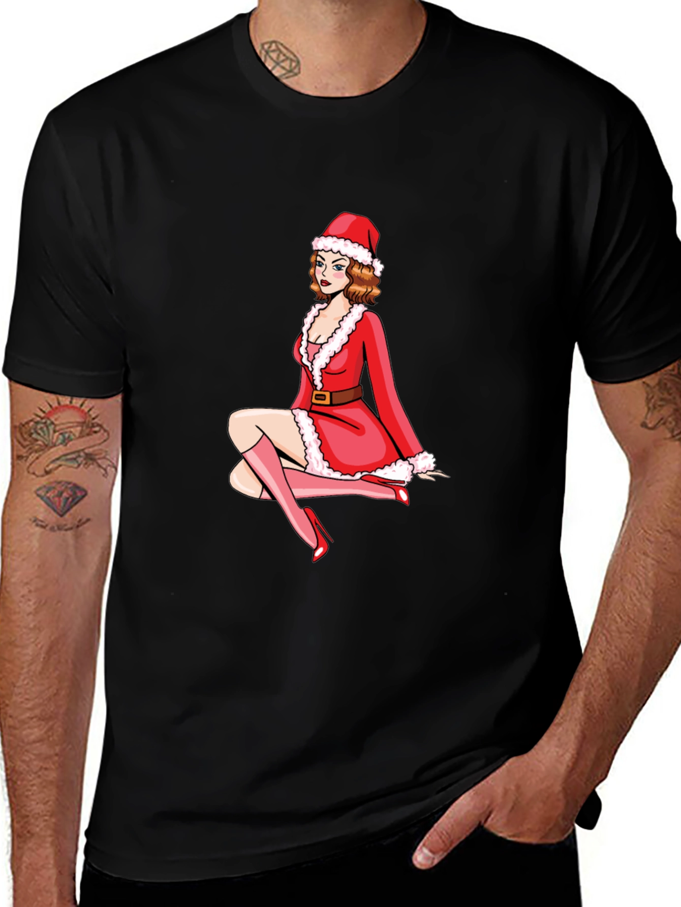 Variant 16 of Festive Santa Girl Graphic Tee