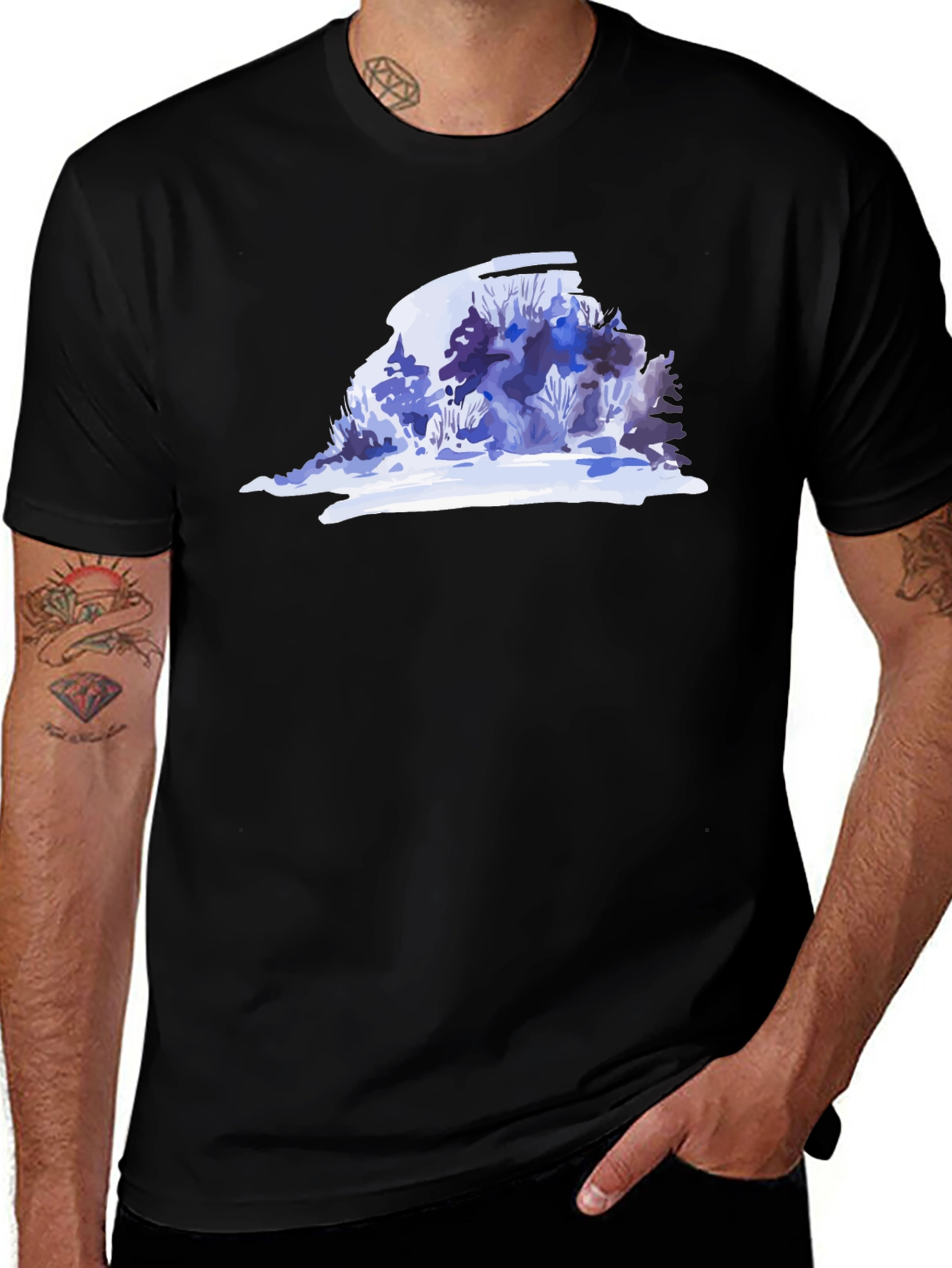 Variant 8 of Winter Bush Graphic Tee - Stylish Nature Inspired Design