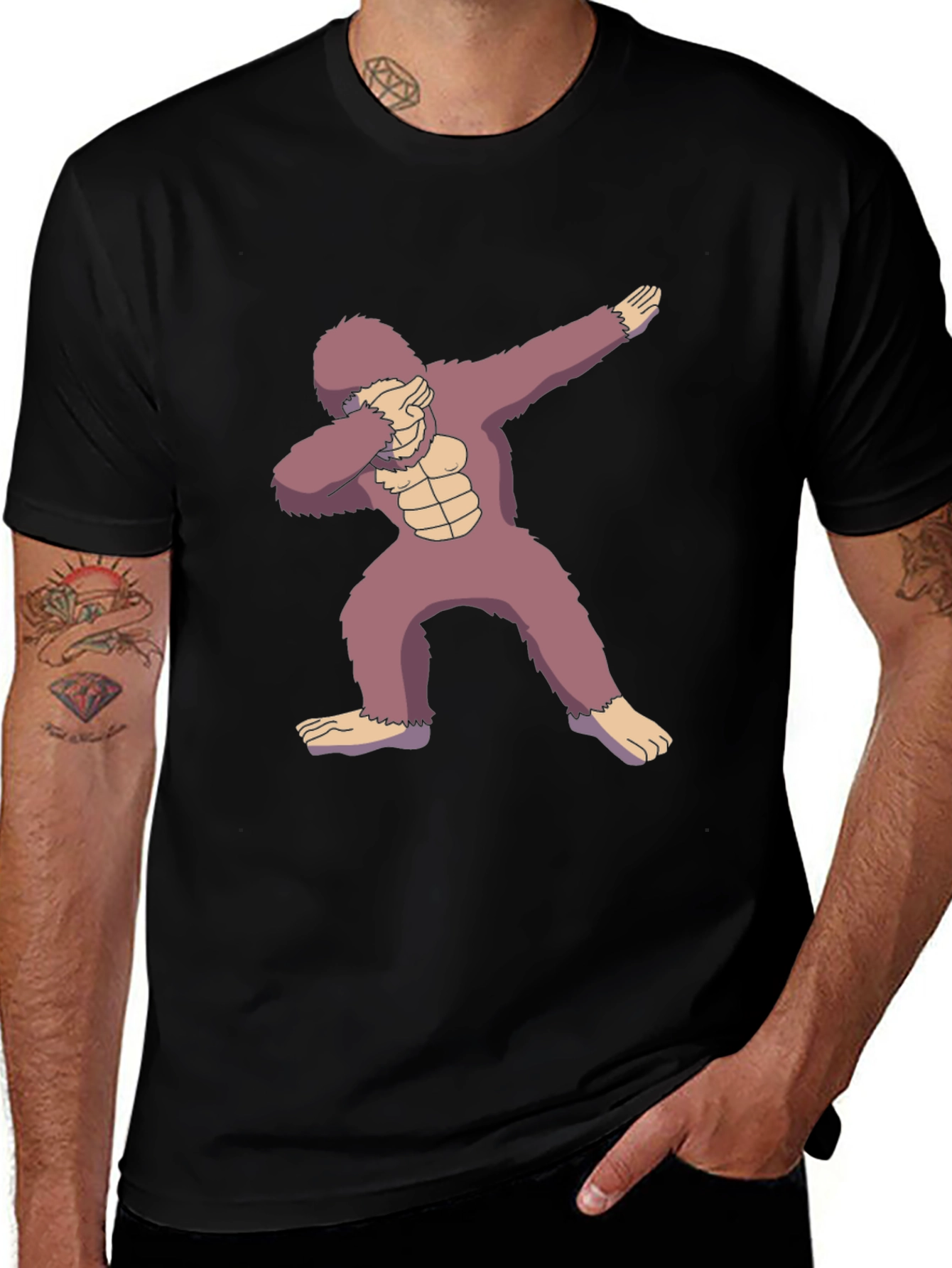 Variant 25 of Dabbing Gorilla Graphic Tee - Funny Animal T-Shirt