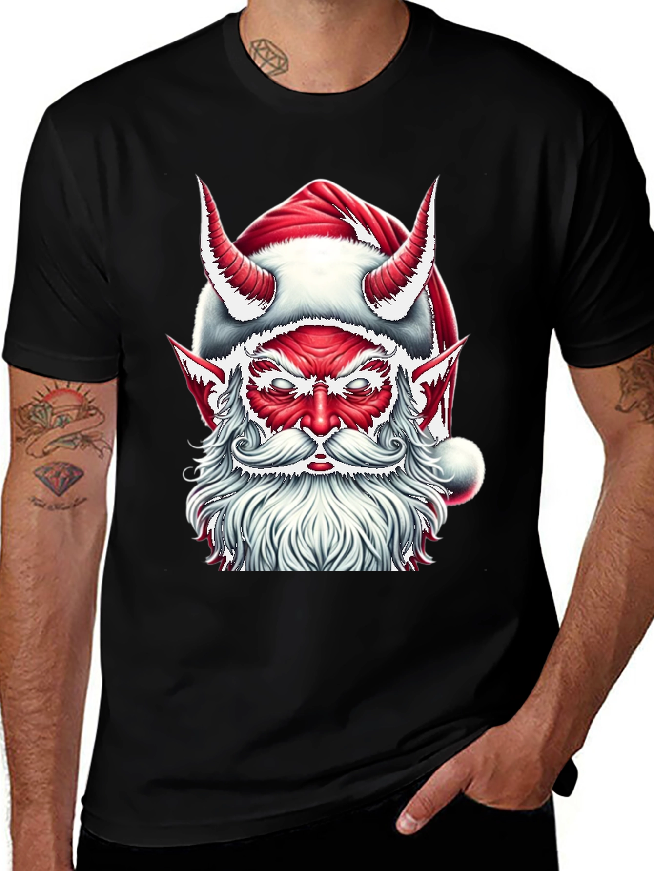 Devil Santa Graphic Tee - Holiday Humor