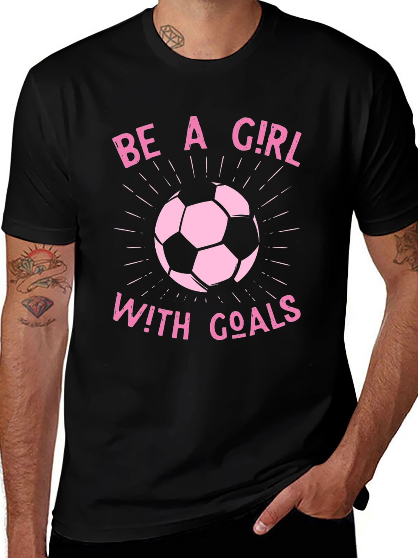 Variant 13 of Girl With Goals Soccer T-Shirt - Black