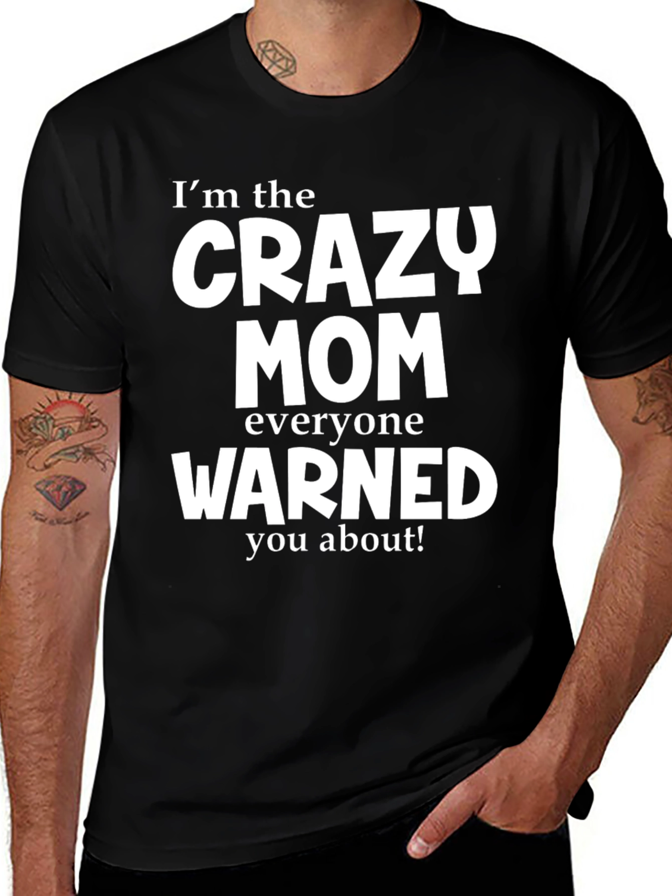 Variant 23 of Crazy Mom Graphic T-Shirt - Warning Label Tee
