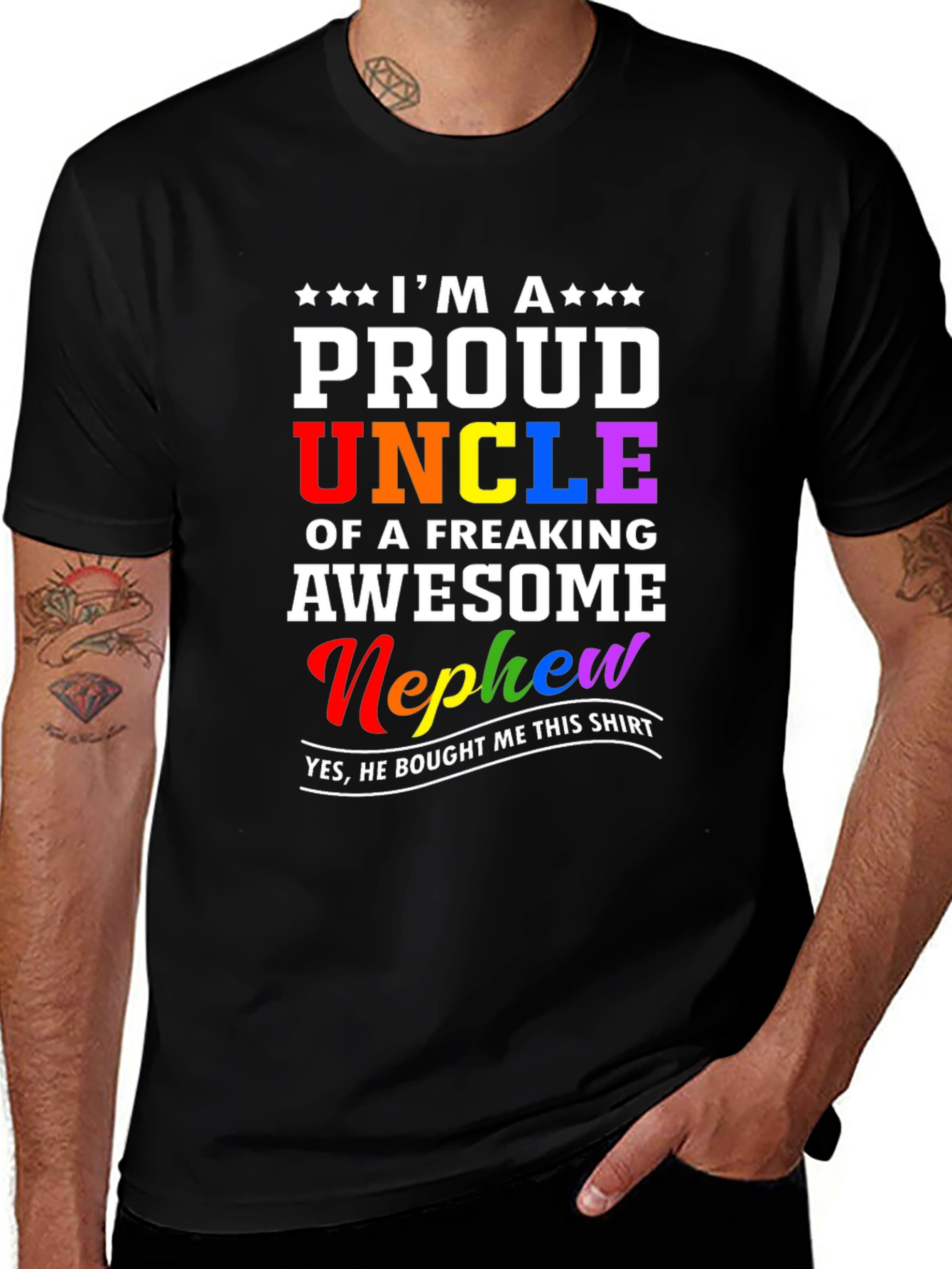 Variant 11 of Proud Uncle T-Shirt - Freaking Awesome Nephew Gift