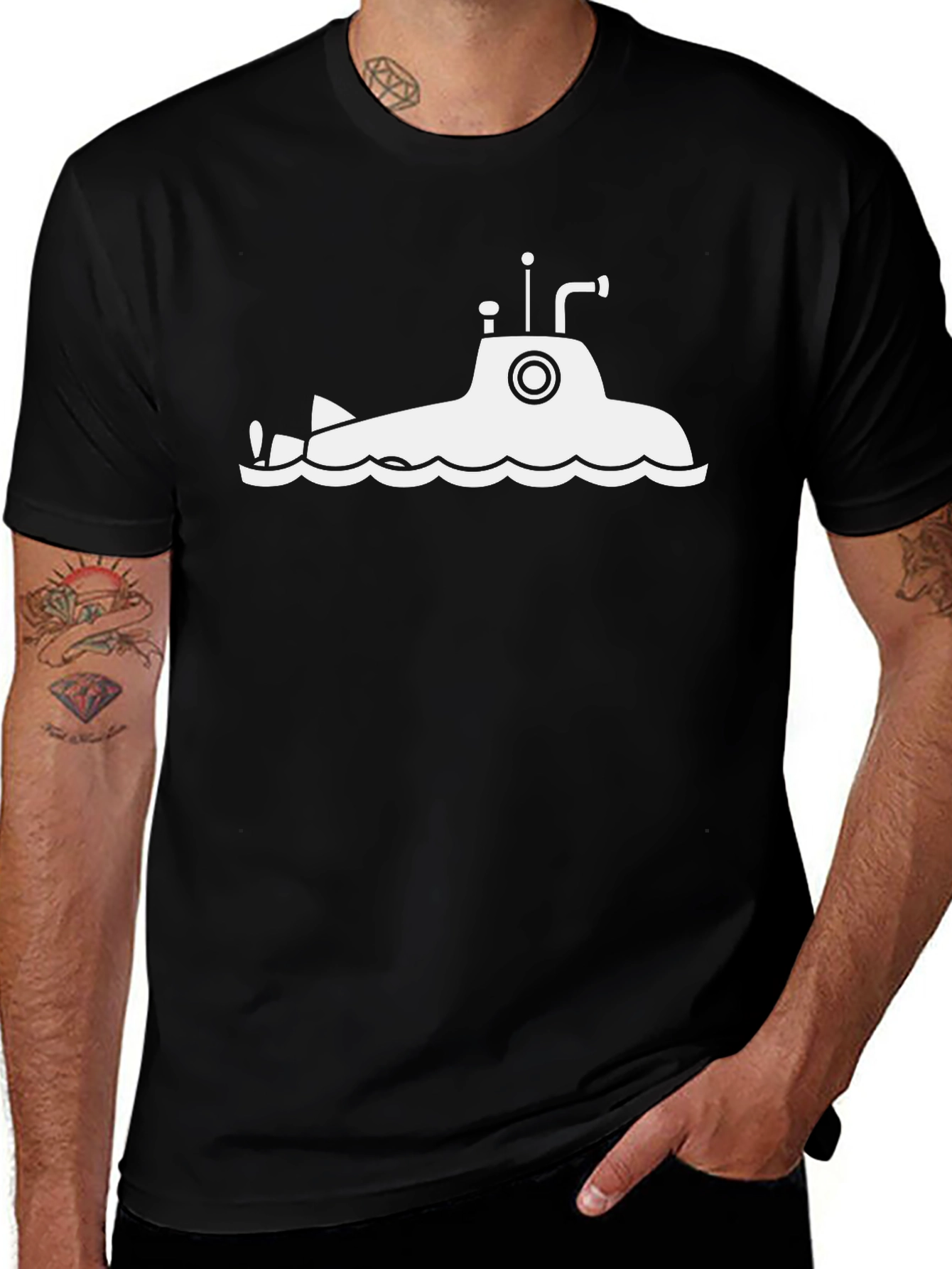 Variant 3 of Submarine Graphic Black T-Shirt