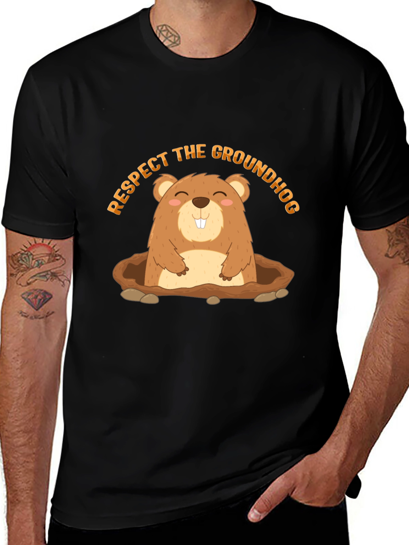 Variant 18 of Respect the Groundhog Funny T-Shirt