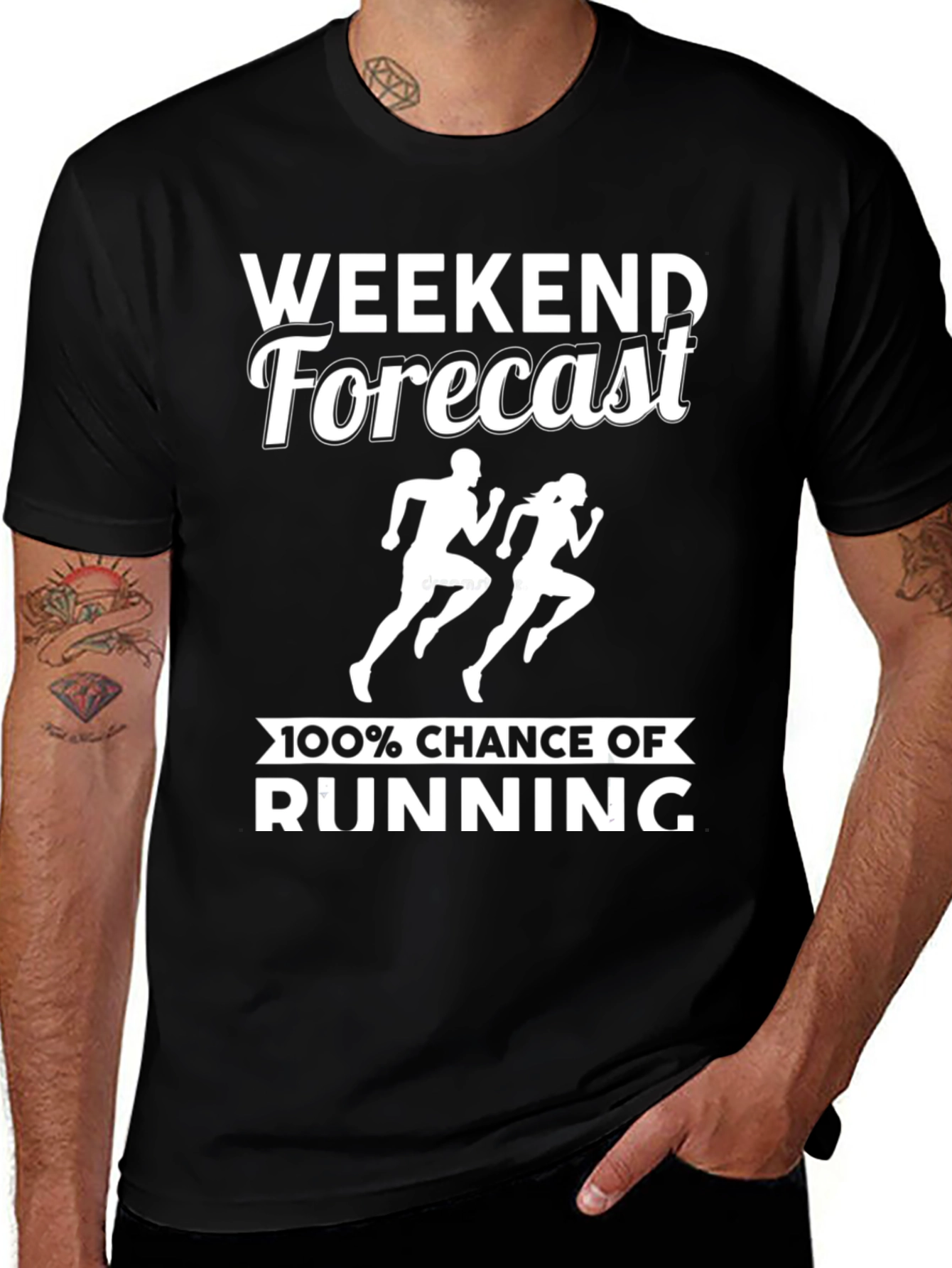 Variant 2 of Weekend Running Forecast T-Shirt