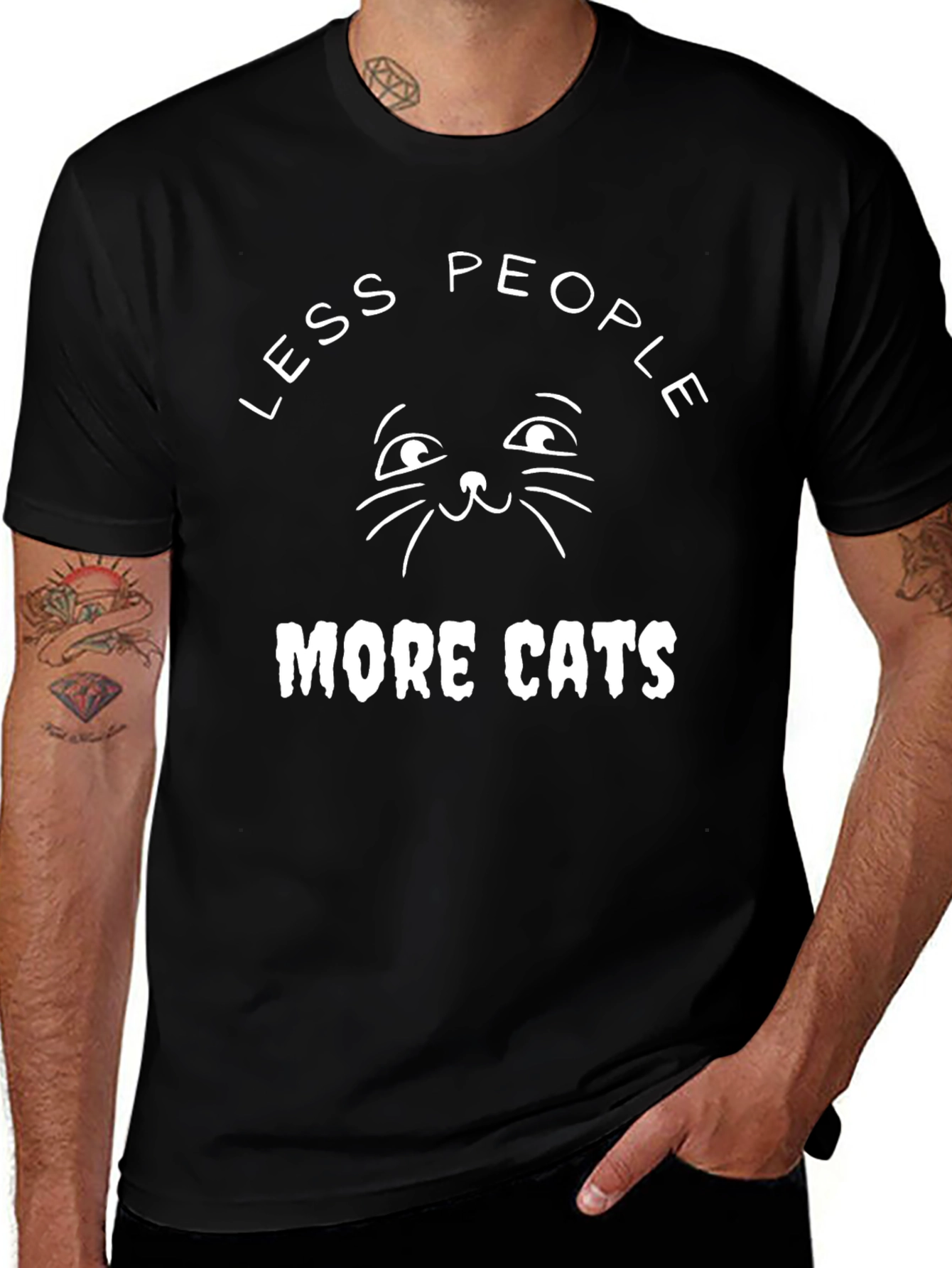 Variant 27 of Less People More Cats T-Shirt