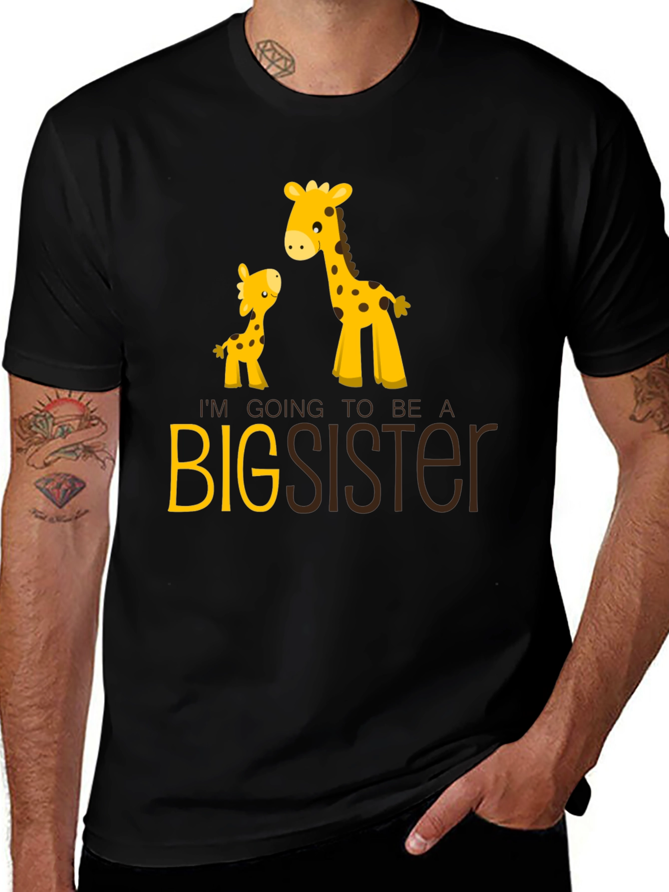 Variant 25 of Big Sister Giraffe Graphic Tee