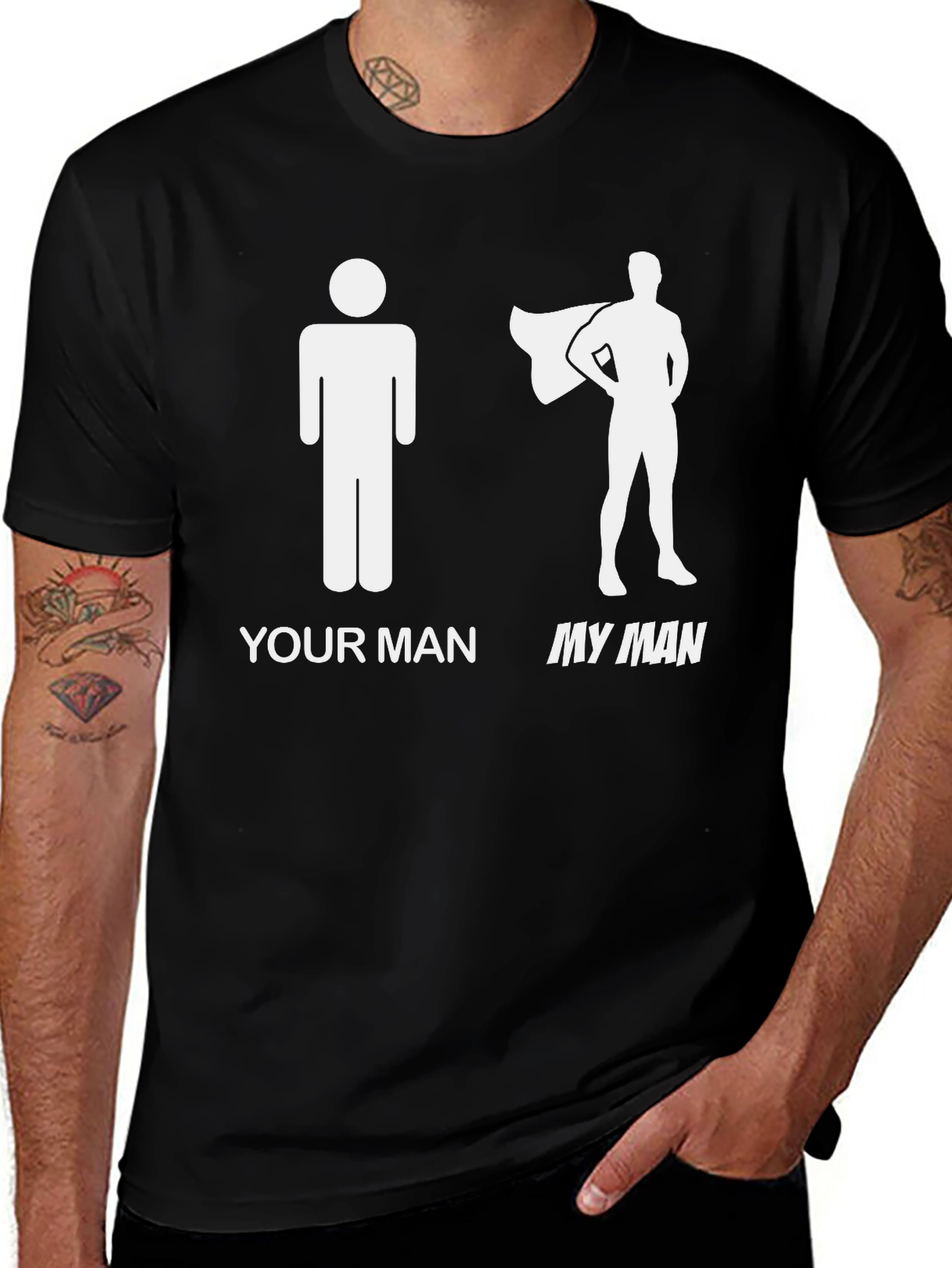 Variant 27 of Your Man My Man Graphic Tee - Superhero Humor T-Shirt