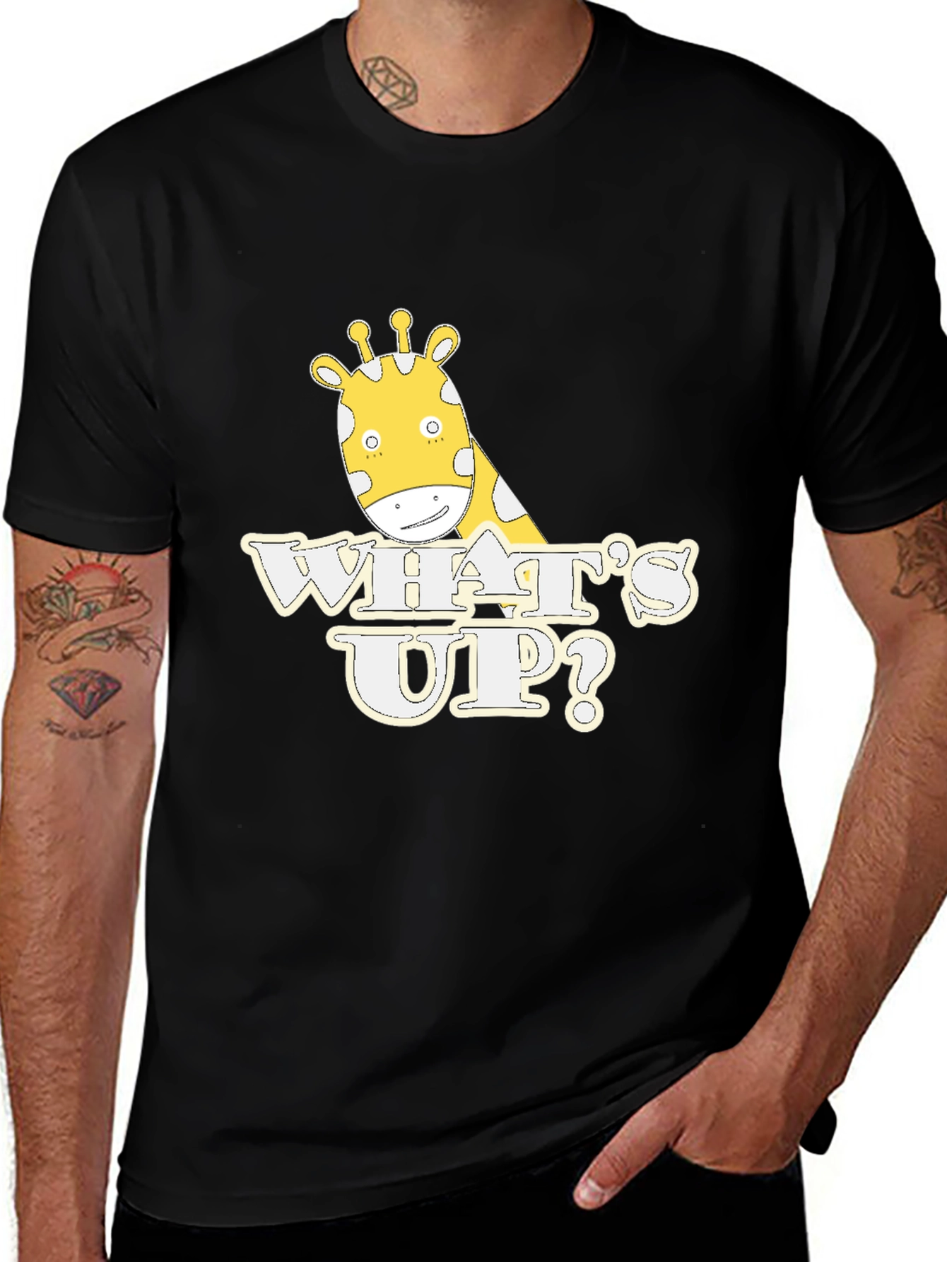 Variant 10 of What's Up Giraffe Graphic Tee - Soft Cotton T-Shirt