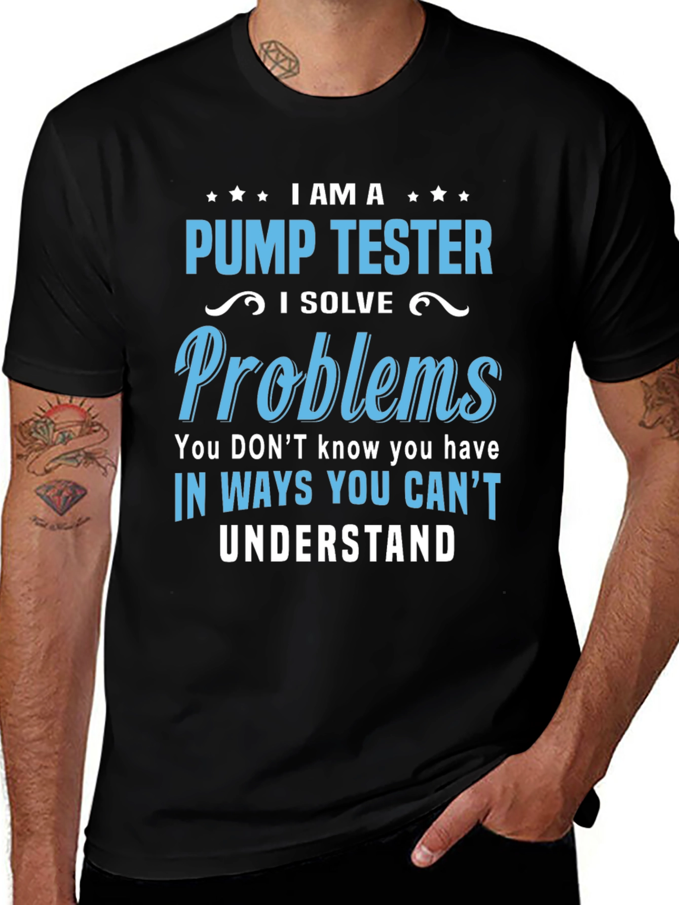 Variant 3 of Pump Tester Graphic Tee - I Solve Problems T-Shirt