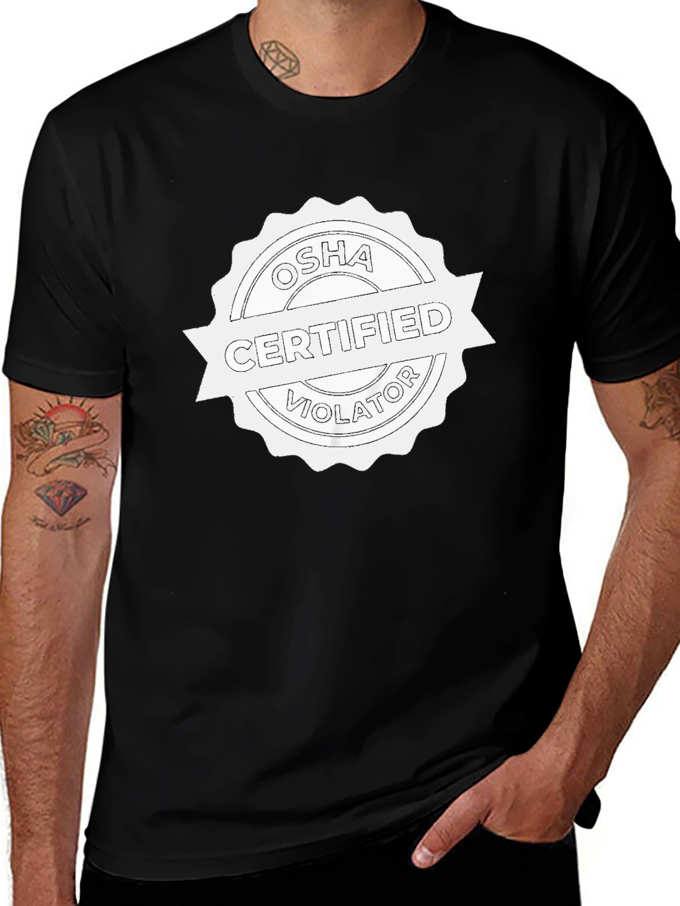 Variant 20 of OSHA Certified Violator Black T-Shirt