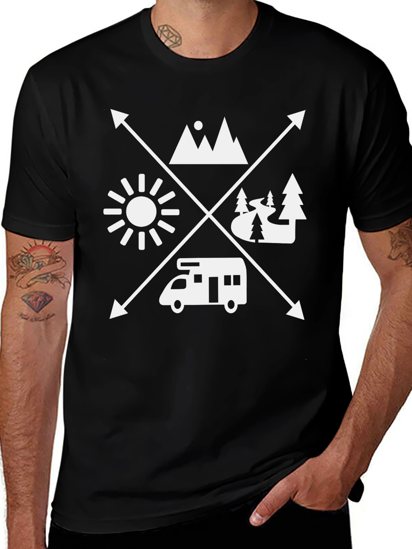 Variant 23 of Adventure Awaits T-Shirt - Camping Graphic Tee