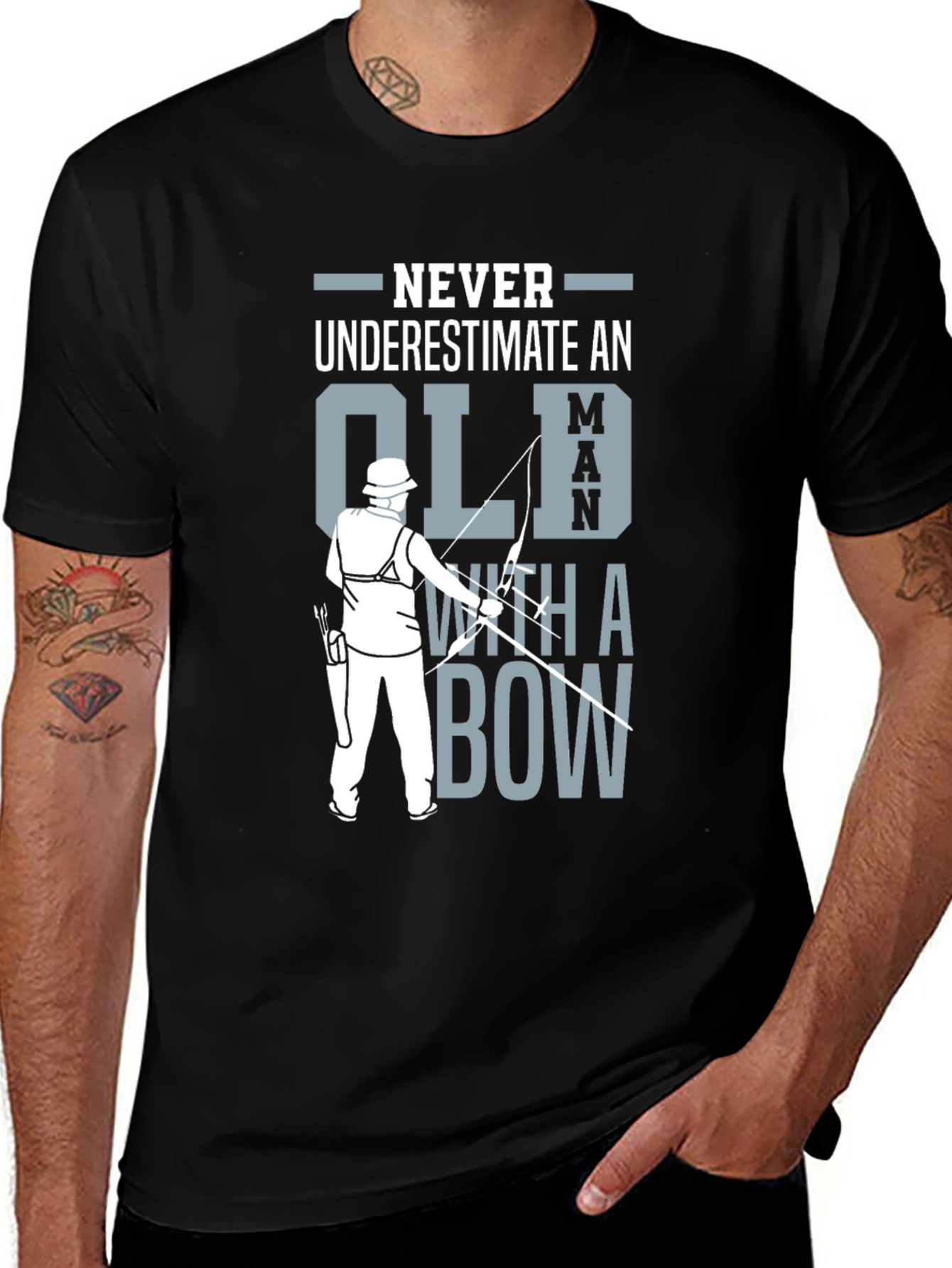 Variant 3 of Never Underestimate Old Man Archery T-Shirt