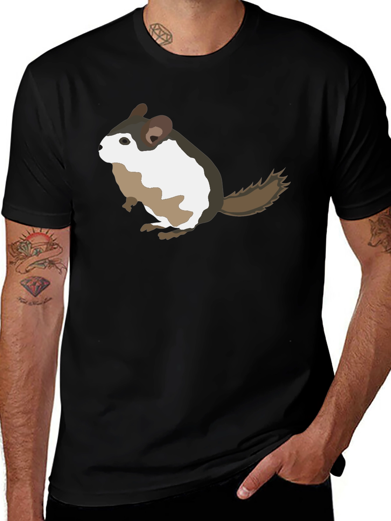 Variant 17 of Chinchilla Graphic Tee - Unisex Black T-Shirt
