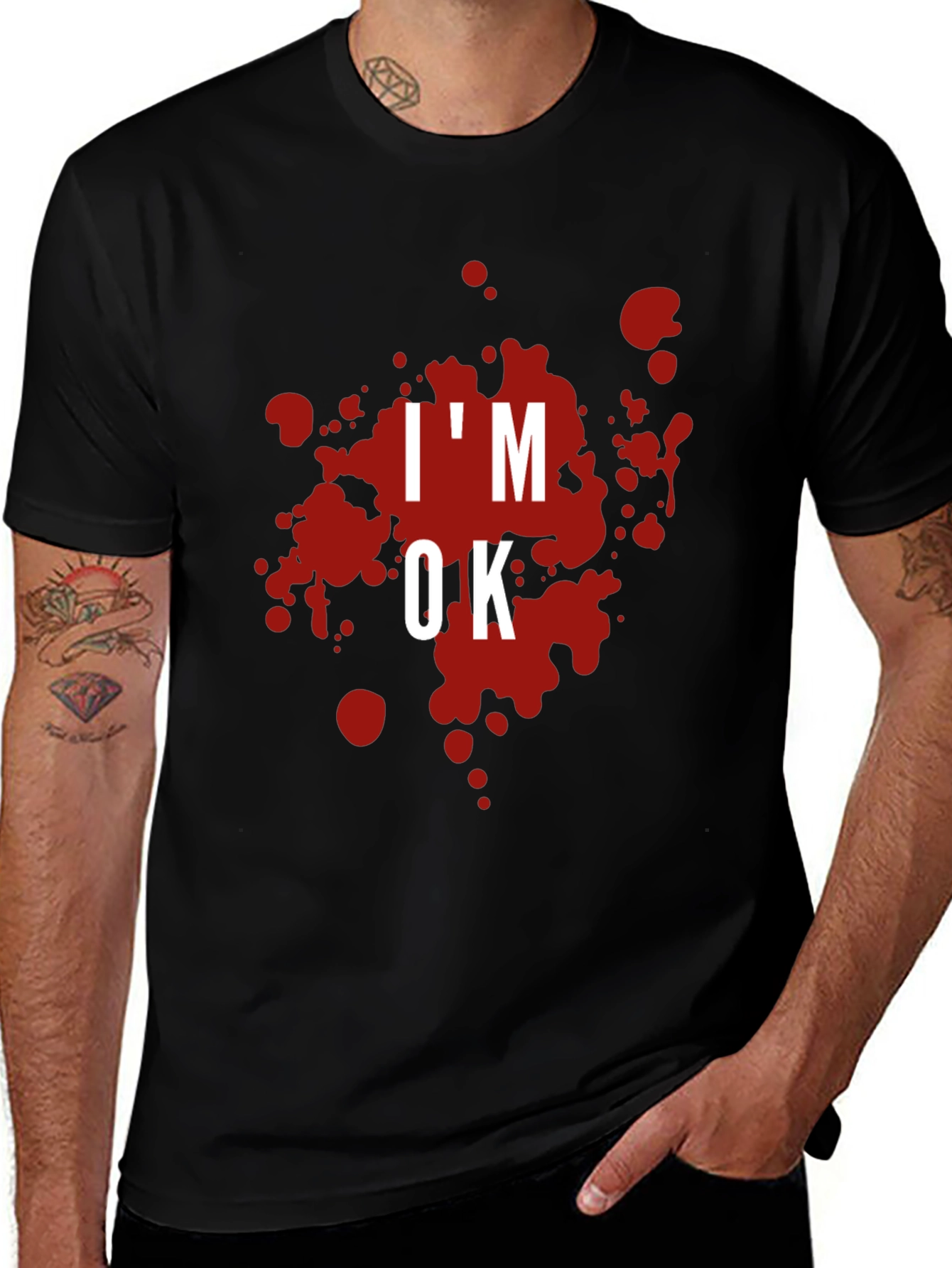 Variant 15 of I'm OK Blood Splatter Graphic T-Shirt