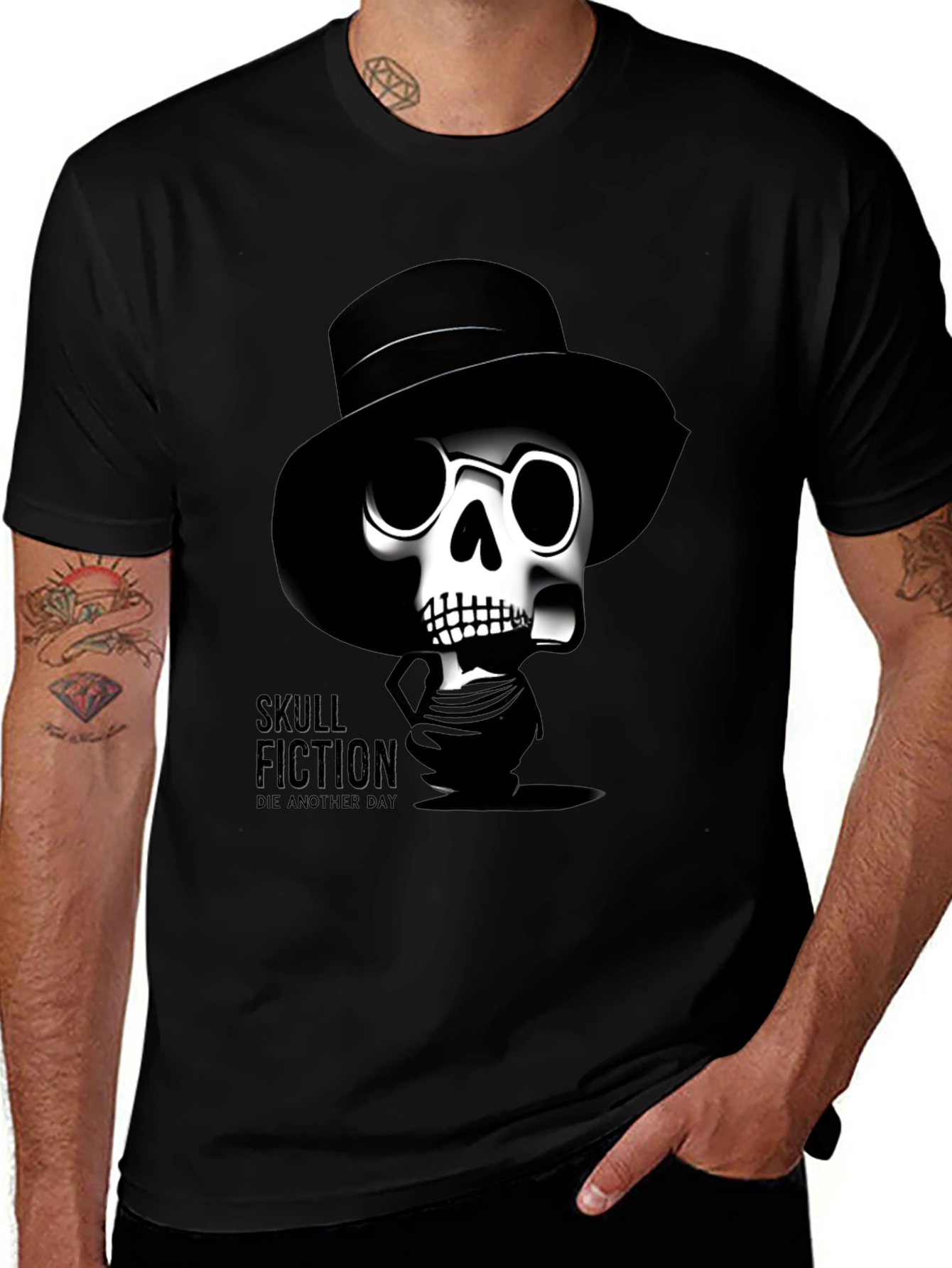 Variant 30 of Skull Fiction Black T-Shirt