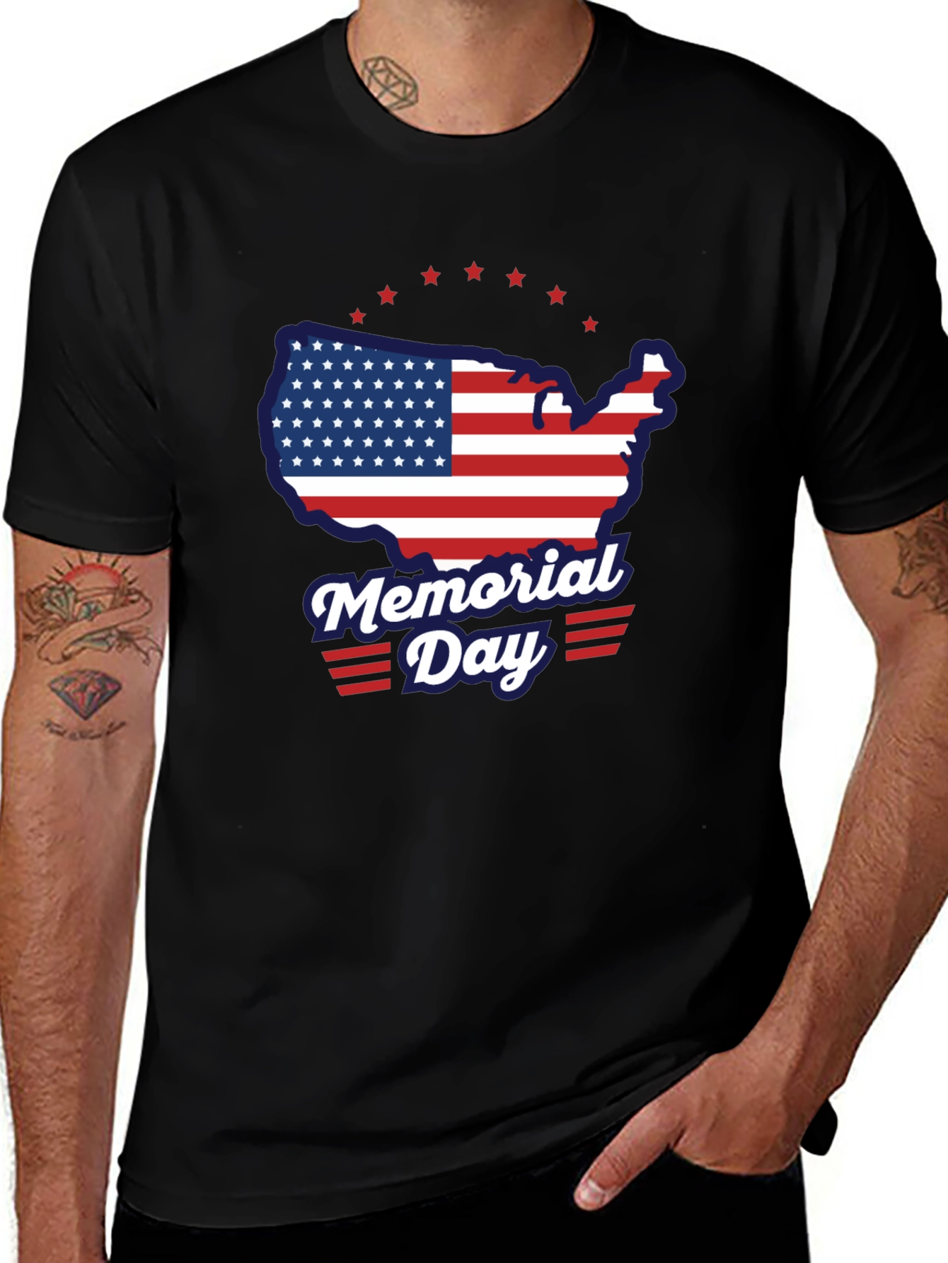 Variant 15 of Memorial Day USA Flag Graphic Tee