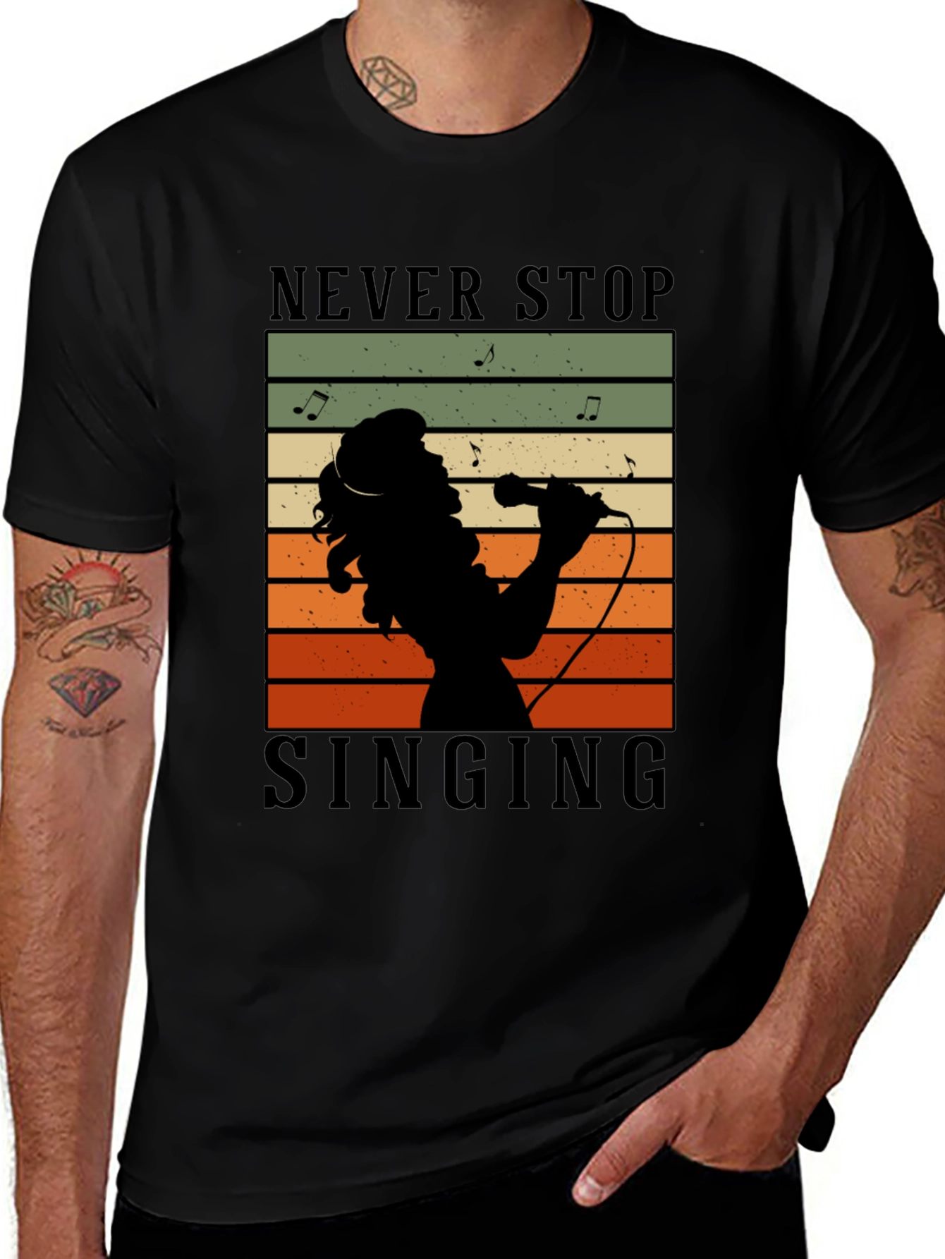 Variant 19 of Never Stop Singing Black T-Shirt
