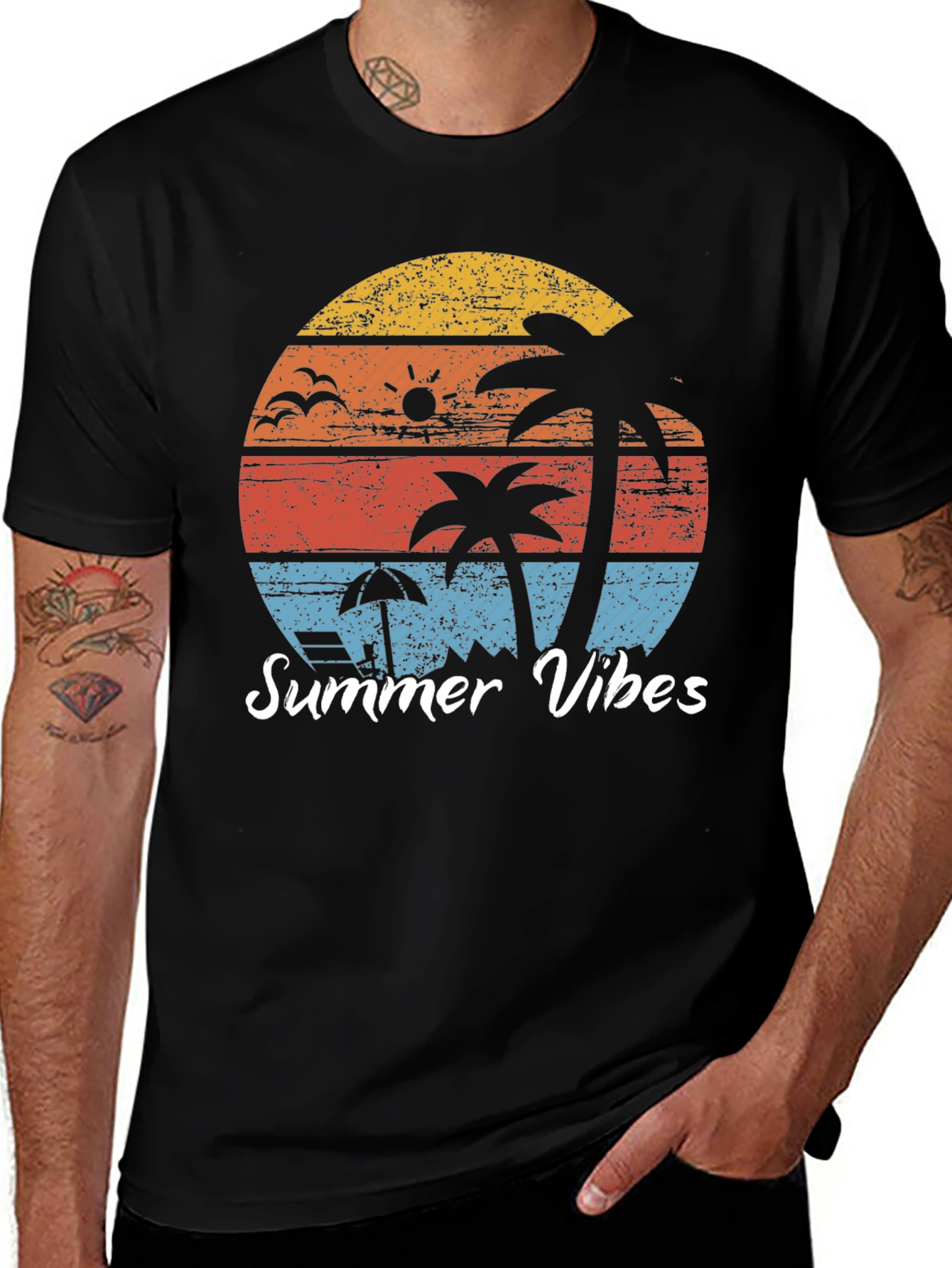 Variant 5 of Summer Vibes Graphic Tee - Retro Beach Design