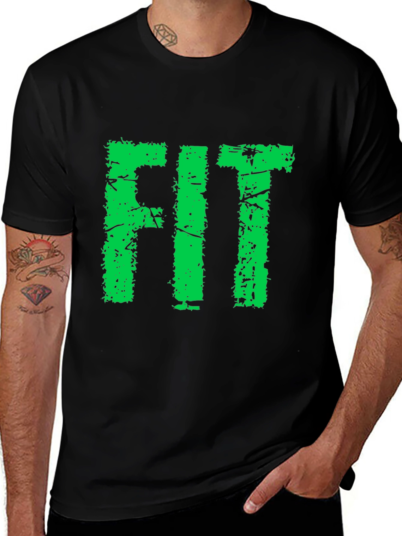 Variant 7 of Black T-Shirt with "FIT" Graphic