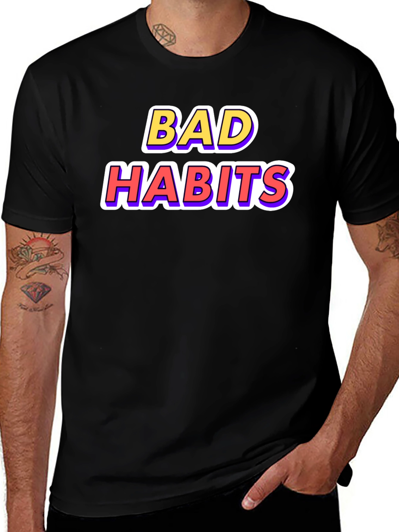 Variant 26 of Bad Habits Graphic Tee - Casual Style
