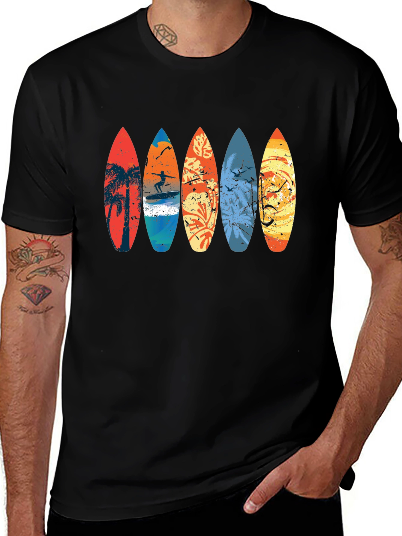 Variant 12 of Surfboard Graphic Tee - Retro Beach Vibes