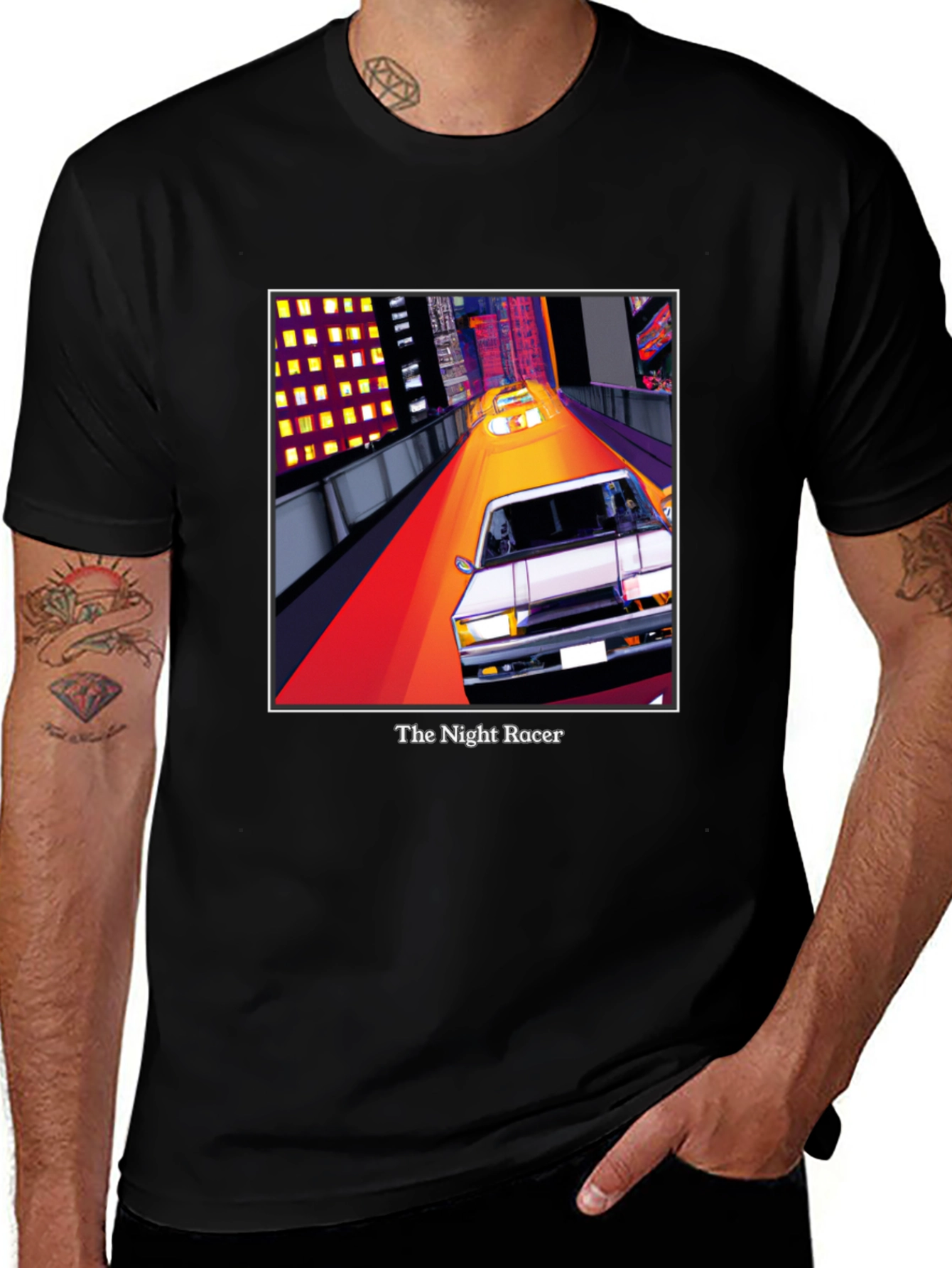 Variant 17 of The Night Racer T-Shirt - Retro Car Graphic Tee