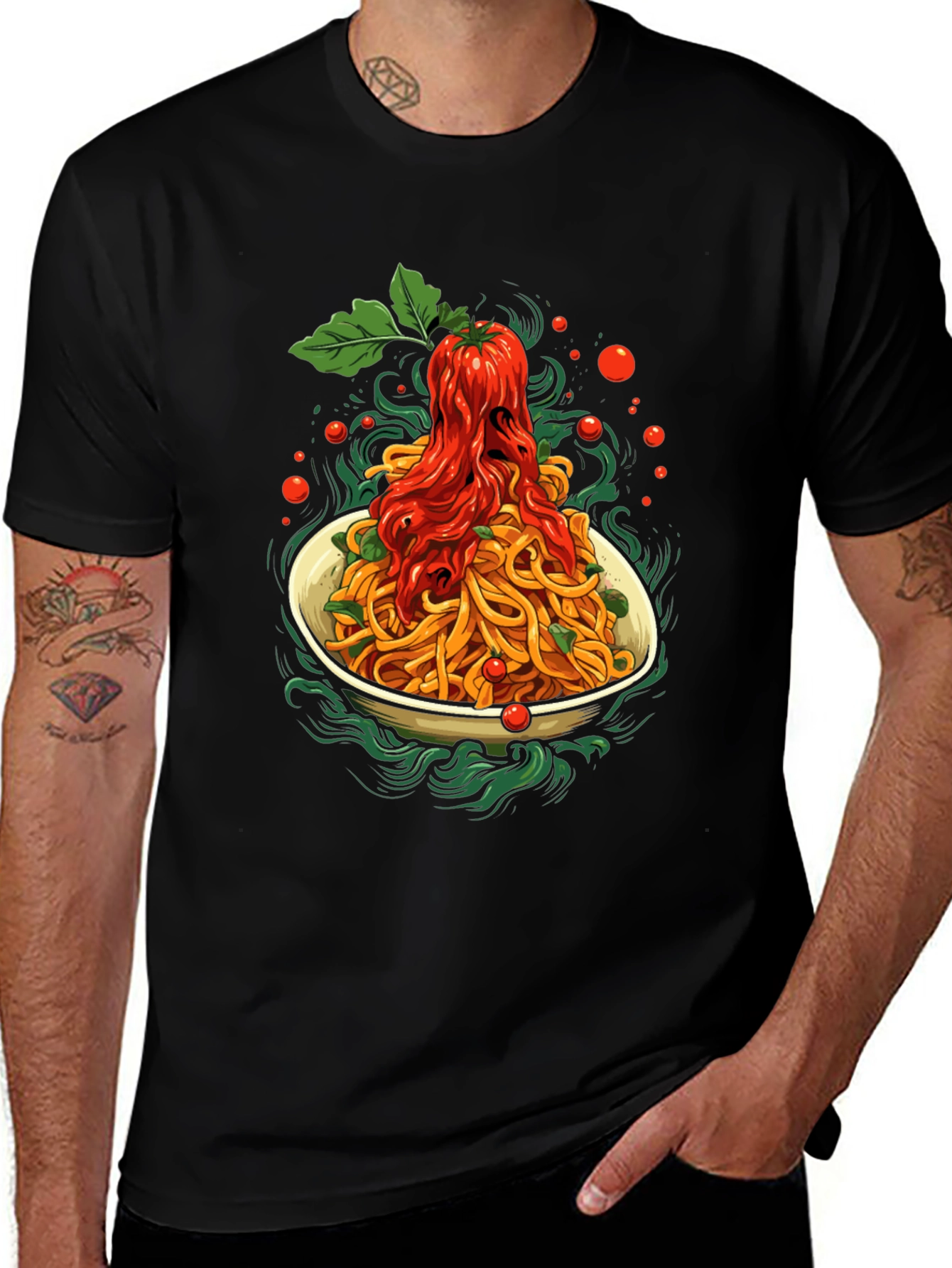 Variant 14 of Spaghetti Graphic Tee - Food Lover's T-Shirt