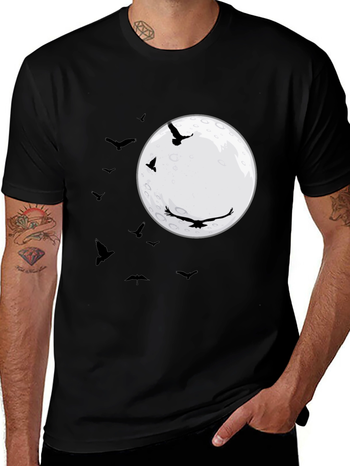 Variant 30 of Raven Moon T-Shirt - Black