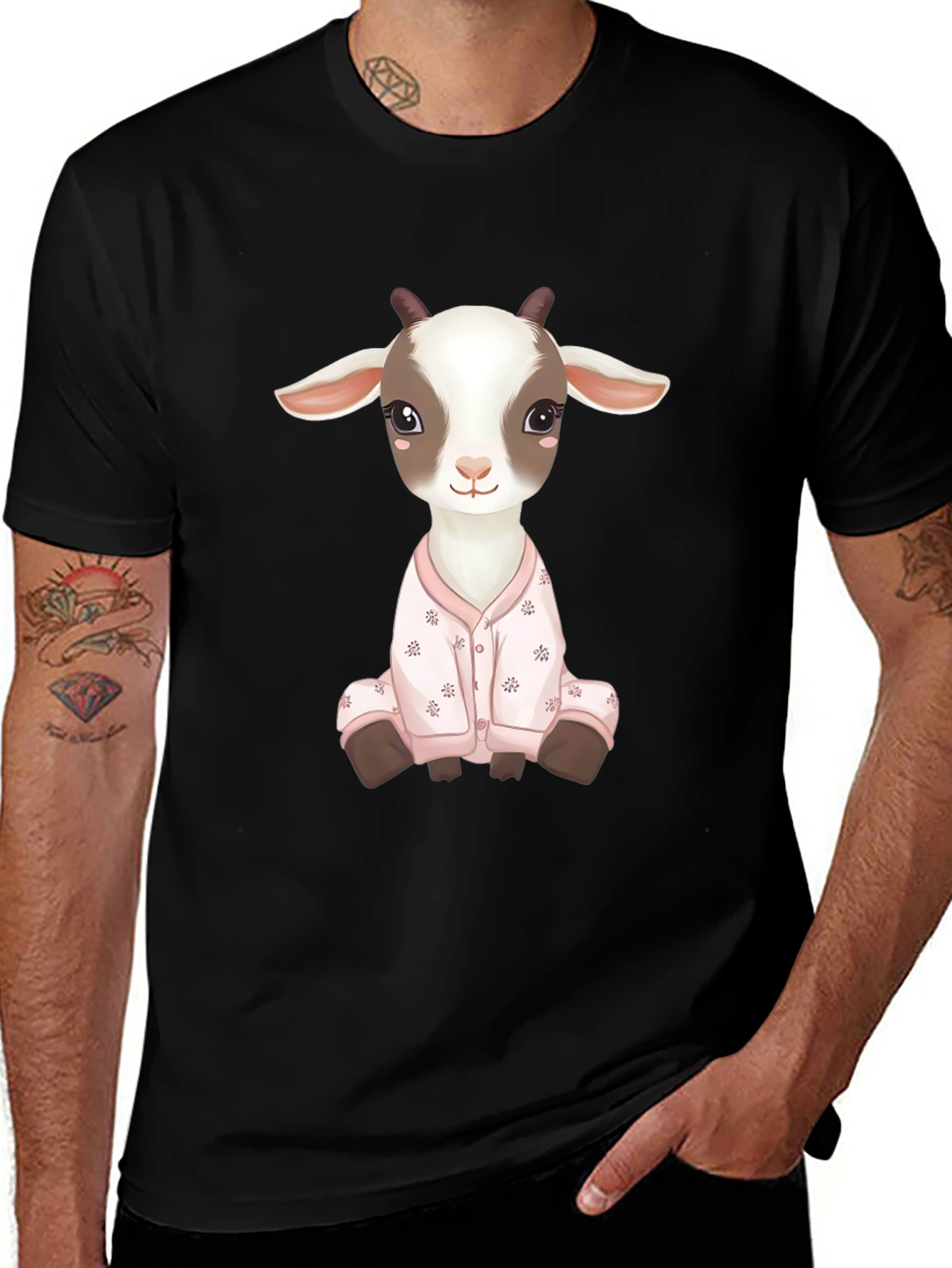 Variant 2 of Cute Goat Pajamas T-Shirt