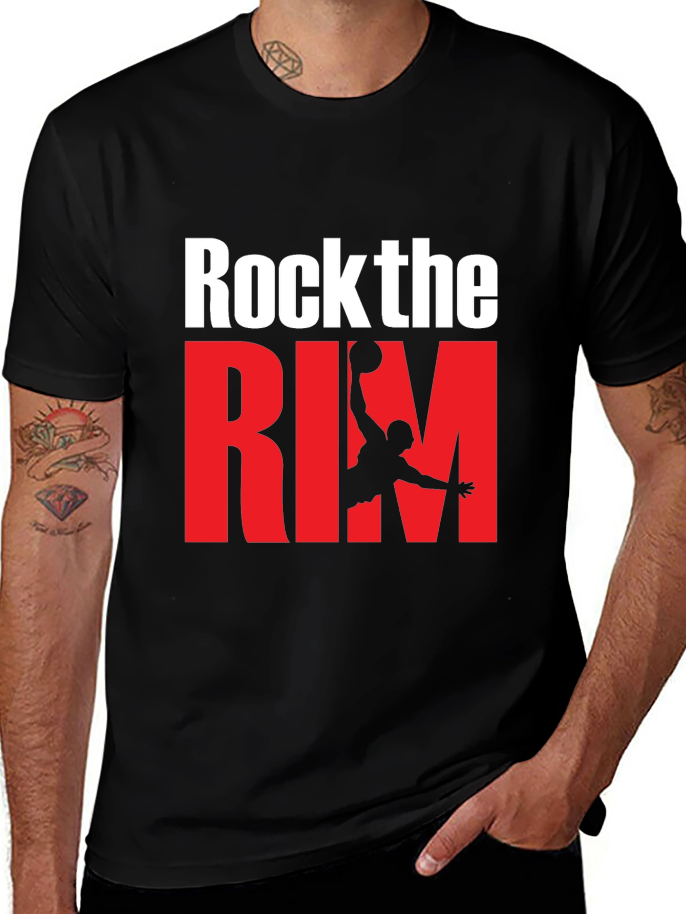 Variant 26 of Rock the Rim Graphic Tee - Basketball Fan Apparel