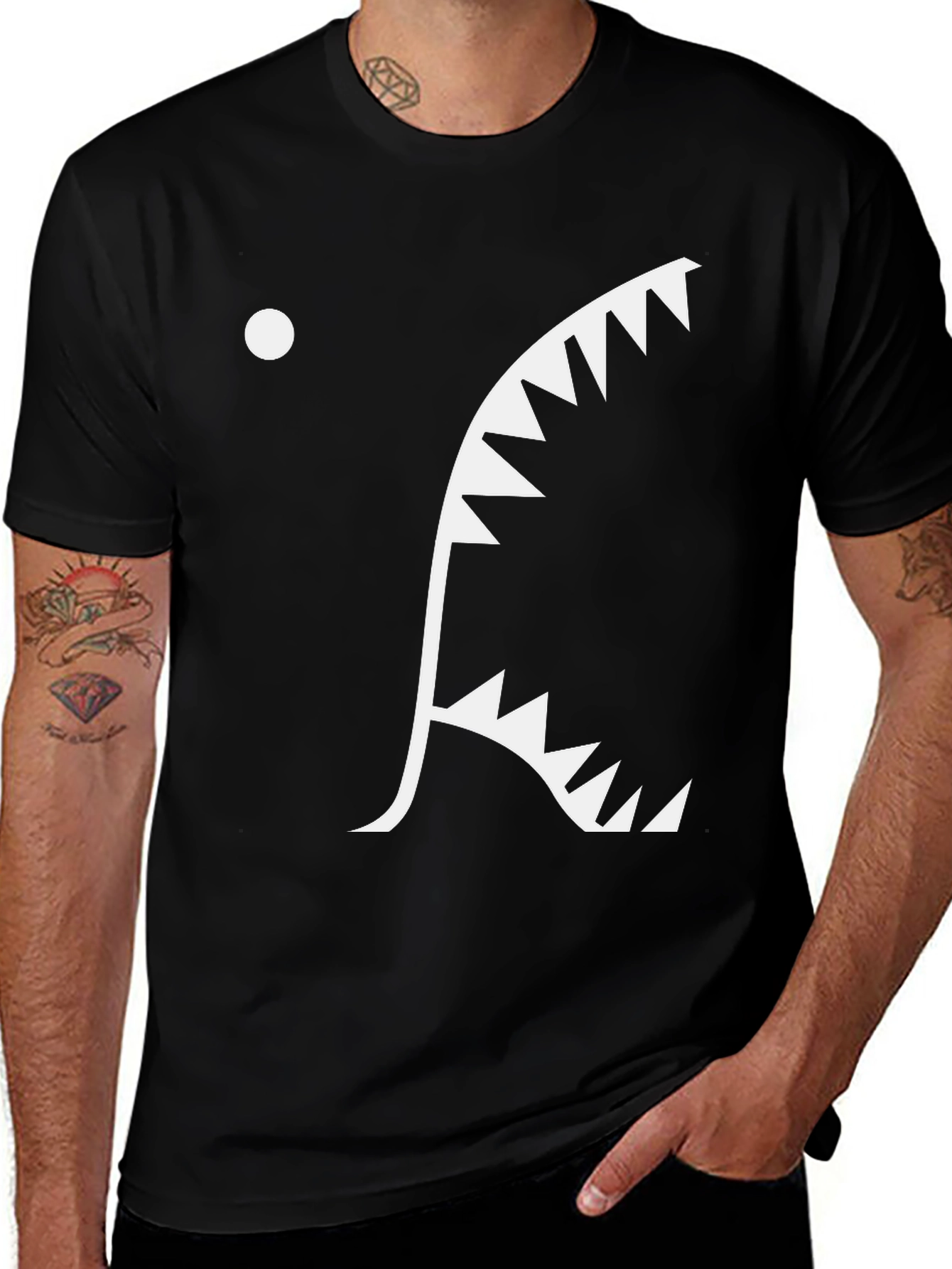 Variant 4 of Shark Jaw Graphic T-Shirt - Bite Into Style!