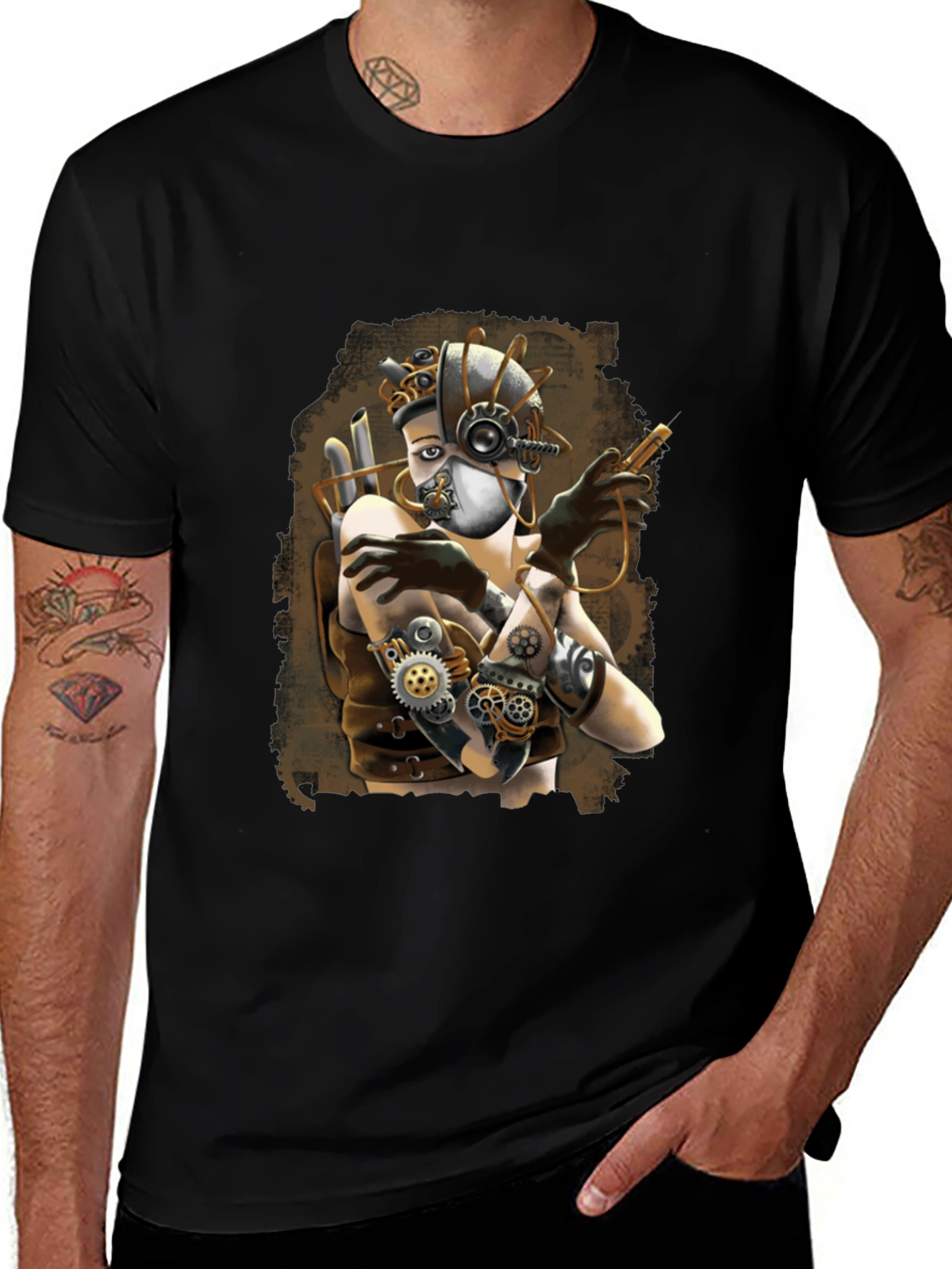 Variant 15 of Steampunk Girl Graphic Tee - Mechanical Maiden T-Shirt