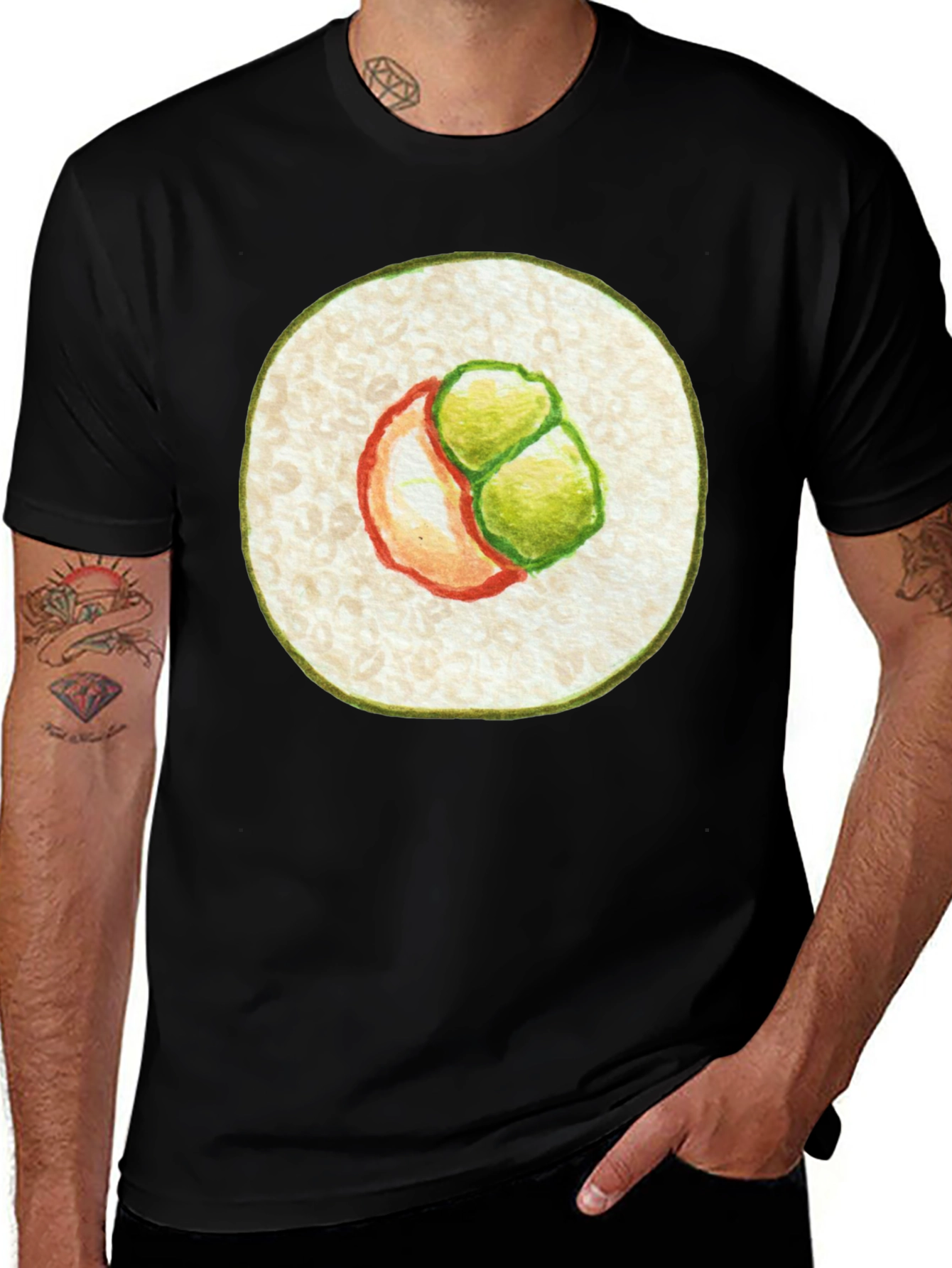 Variant 4 of Sushi Roll Graphic Tee - Unique Foodie T-Shirt