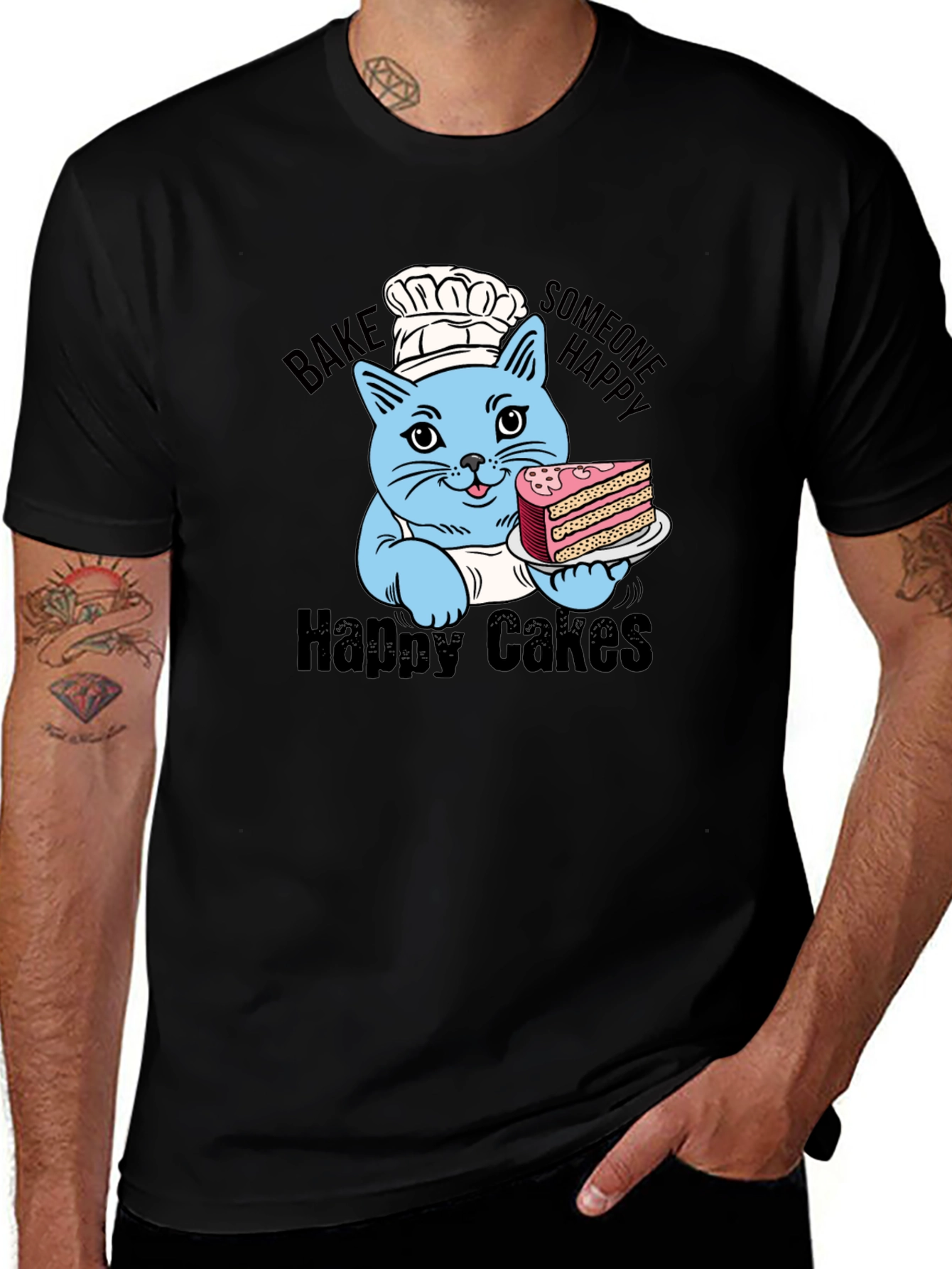 Variant 26 of Happy Cakes T-Shirt: Cute Cat Baker
