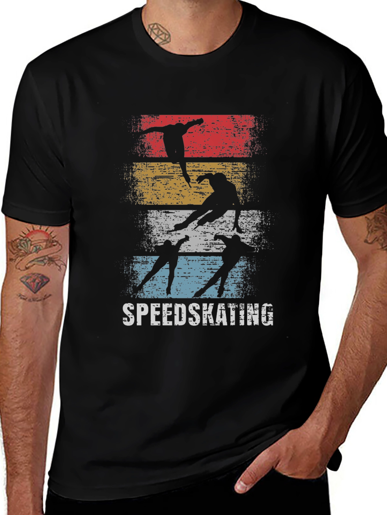 Variant 11 of Vintage Speedskating T-Shirt Retro Style