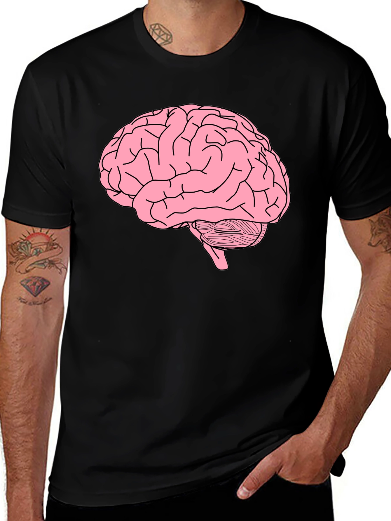 Variant 14 of Brain Graphic T-Shirt - Black