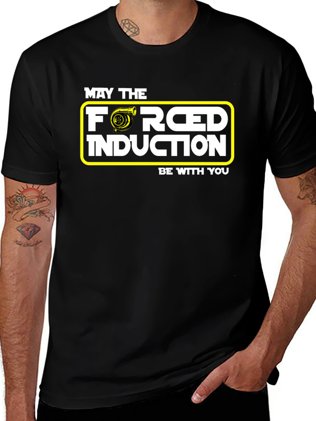 Variant 3 of Forced Induction T-Shirt - May the Boost Be With You!