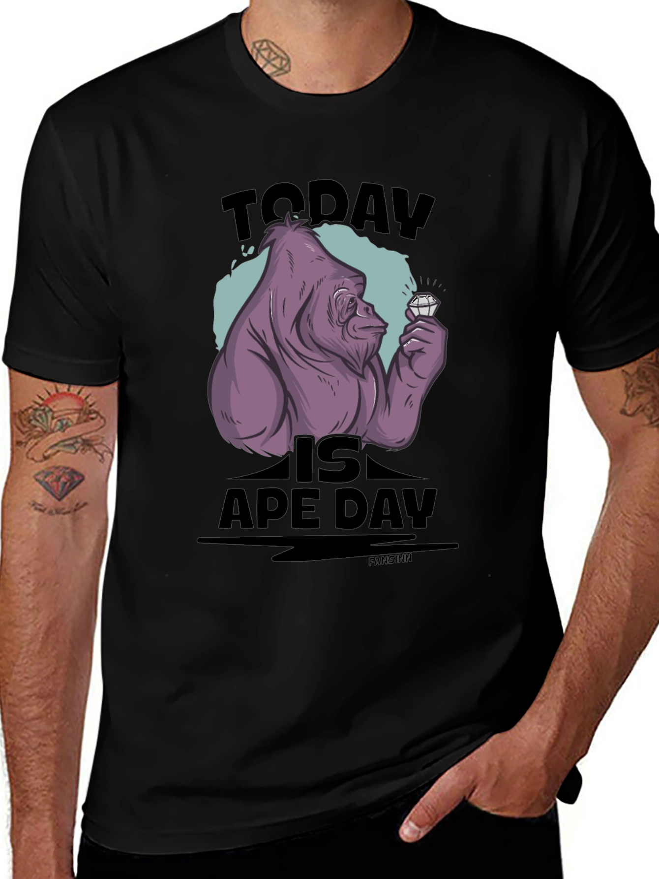 Variant 12 of Today is Ape Day Graphic Tee - Black