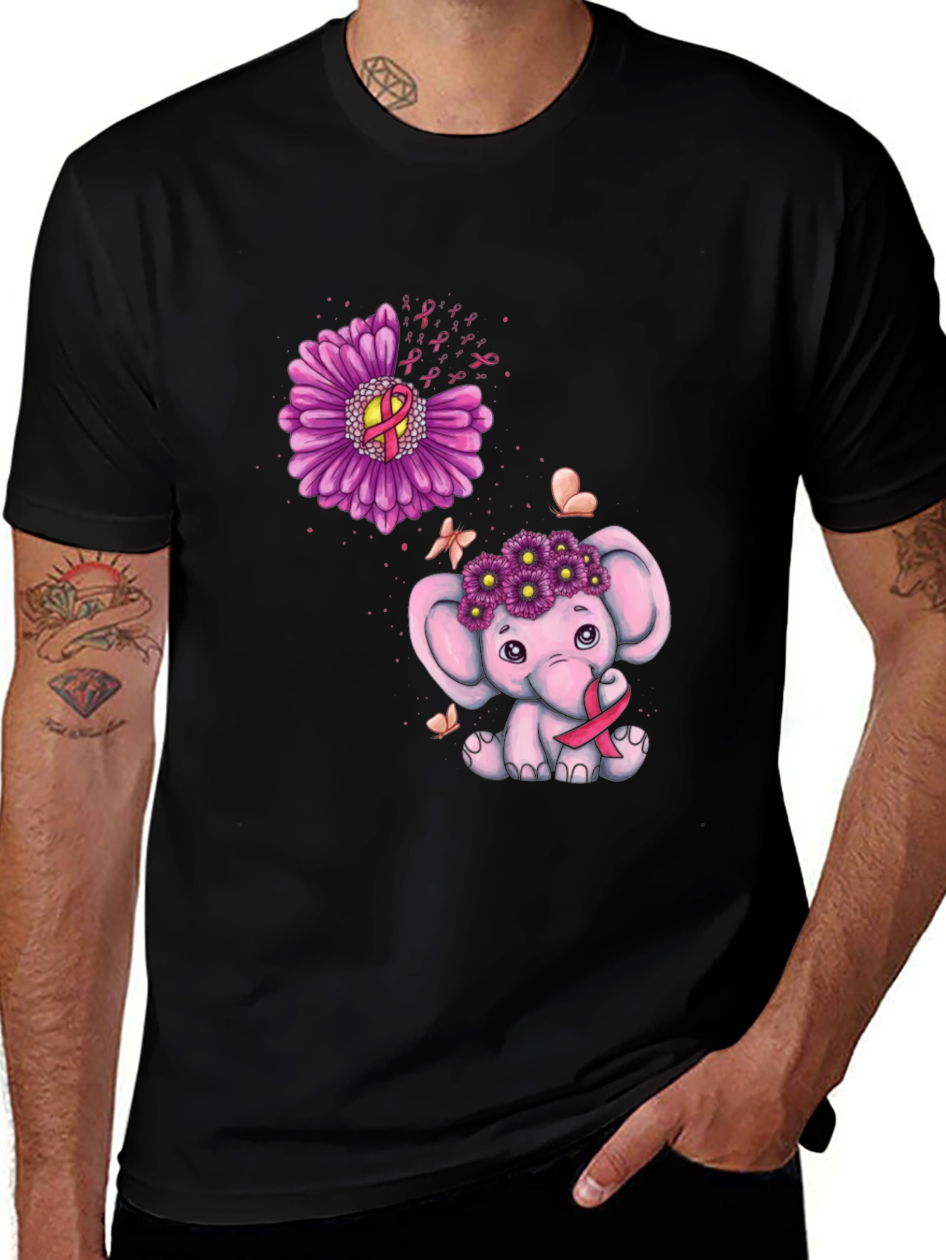 Pink Elephant Breast Cancer Awareness T-Shirt