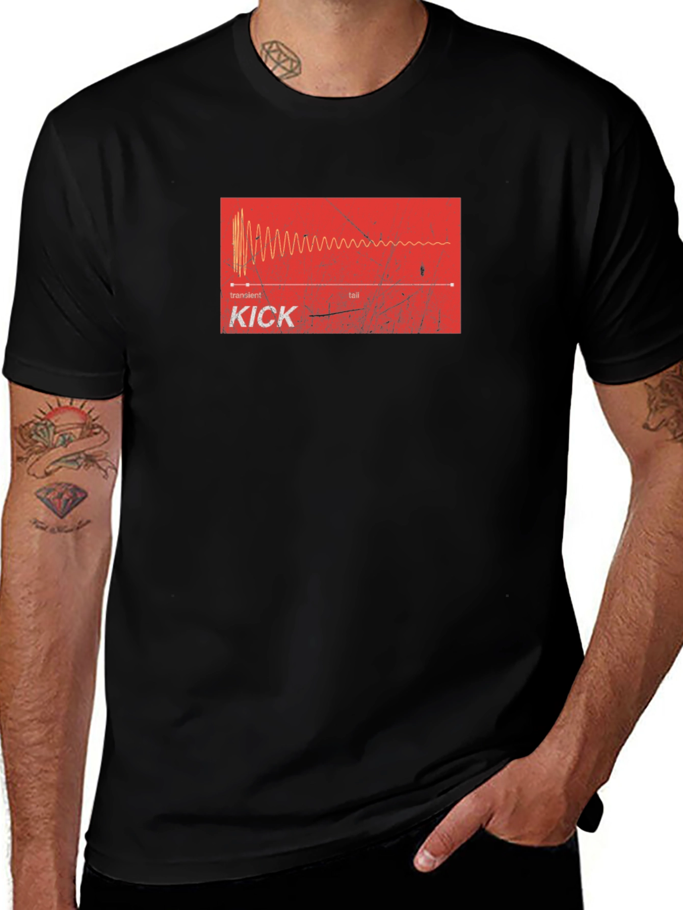 Variant 17 of Kick Drum Waveform Graphic Tee - Musician Apparel