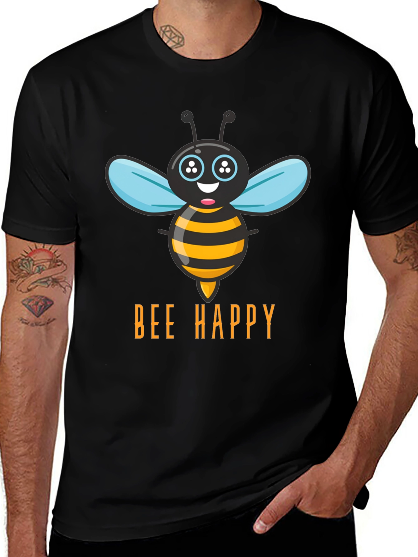Variant 2 of Bee Happy T-Shirt - Men's Graphic Tee