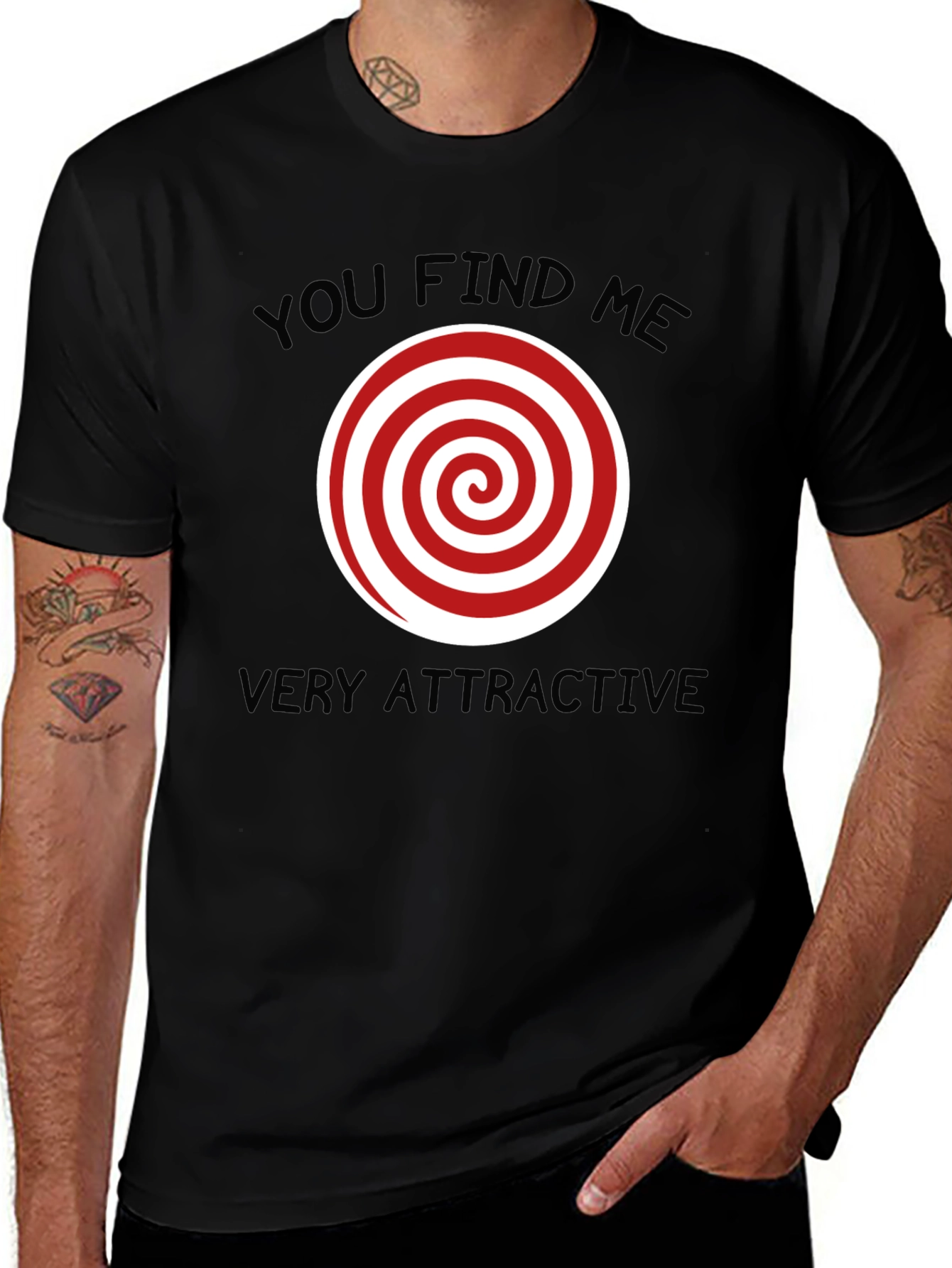 Variant 18 of Hypnotic Spiral Graphic Tee - You Find Me Very Attractive