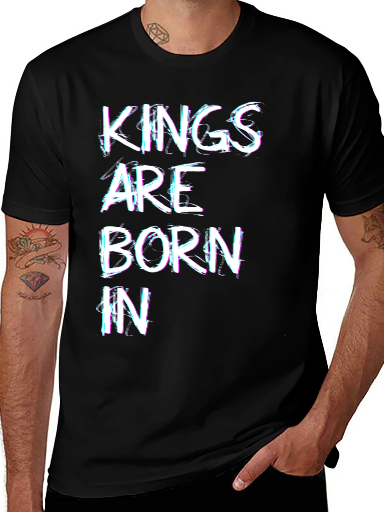 Variant 3 of Kings Are Born In T-Shirt - Novelty Design