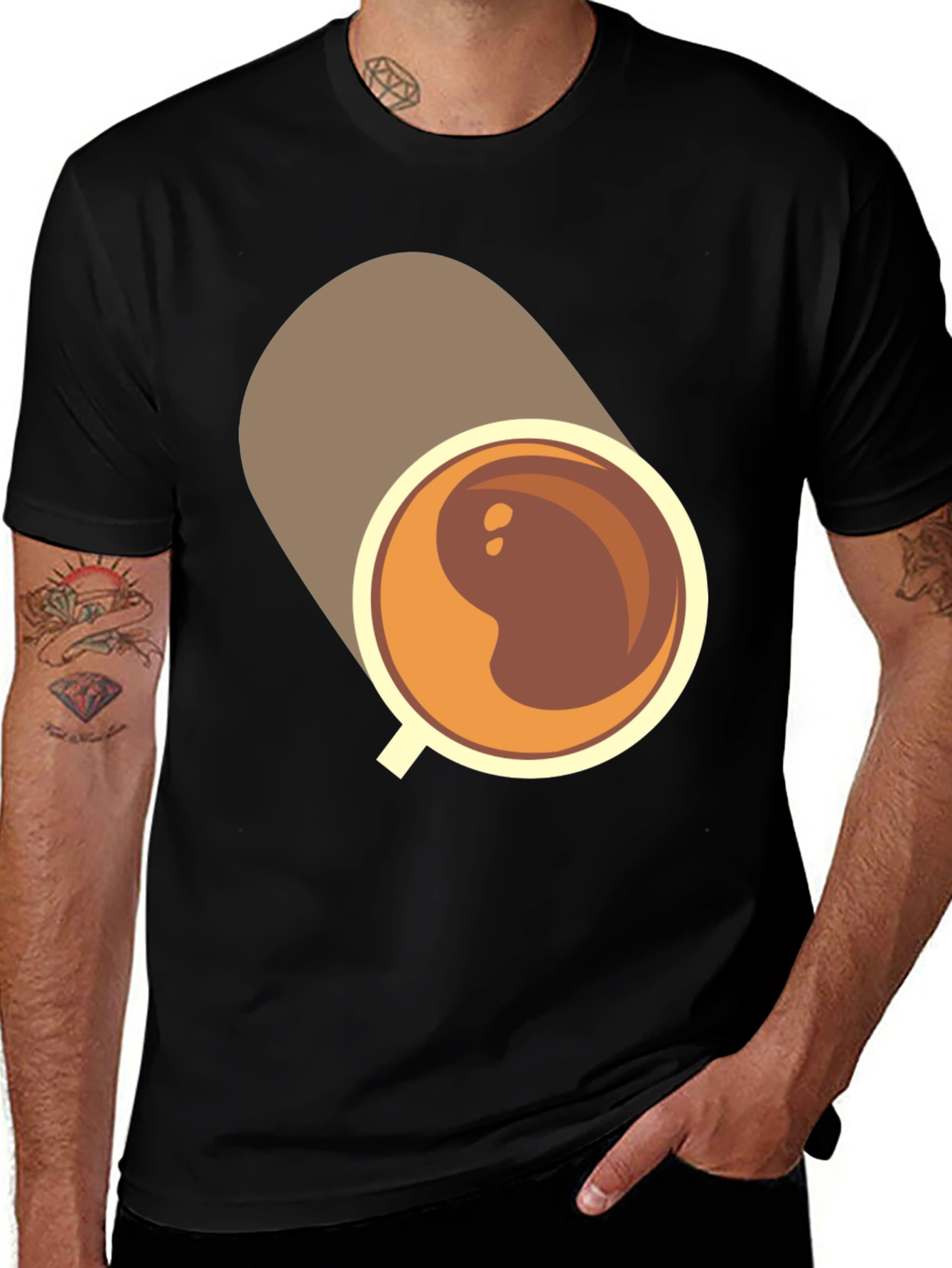 Variant 26 of Coffee Cup Graphic Black Tee