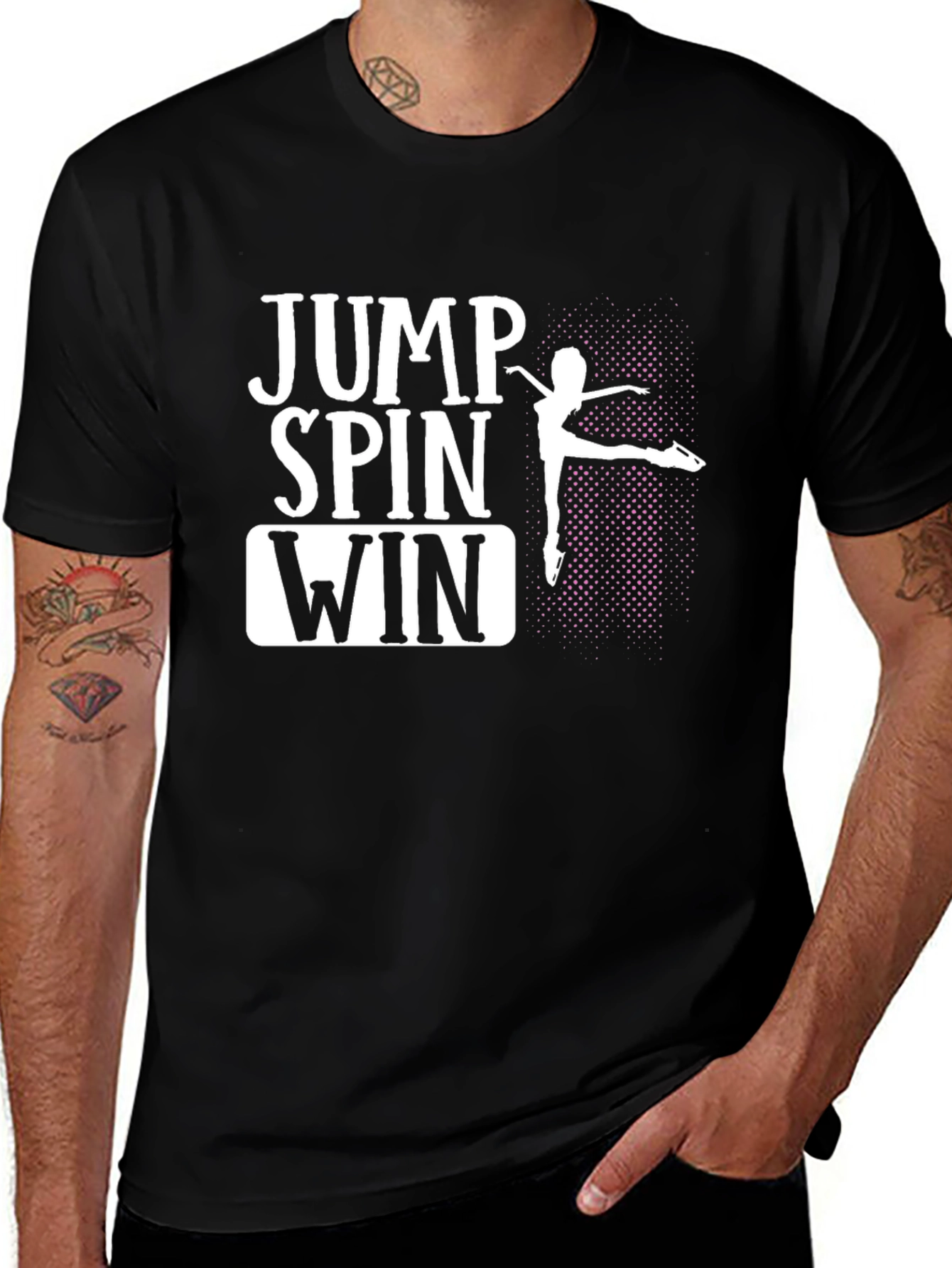 Variant 18 of Jump Spin Win Figure Skating Graphic Tee