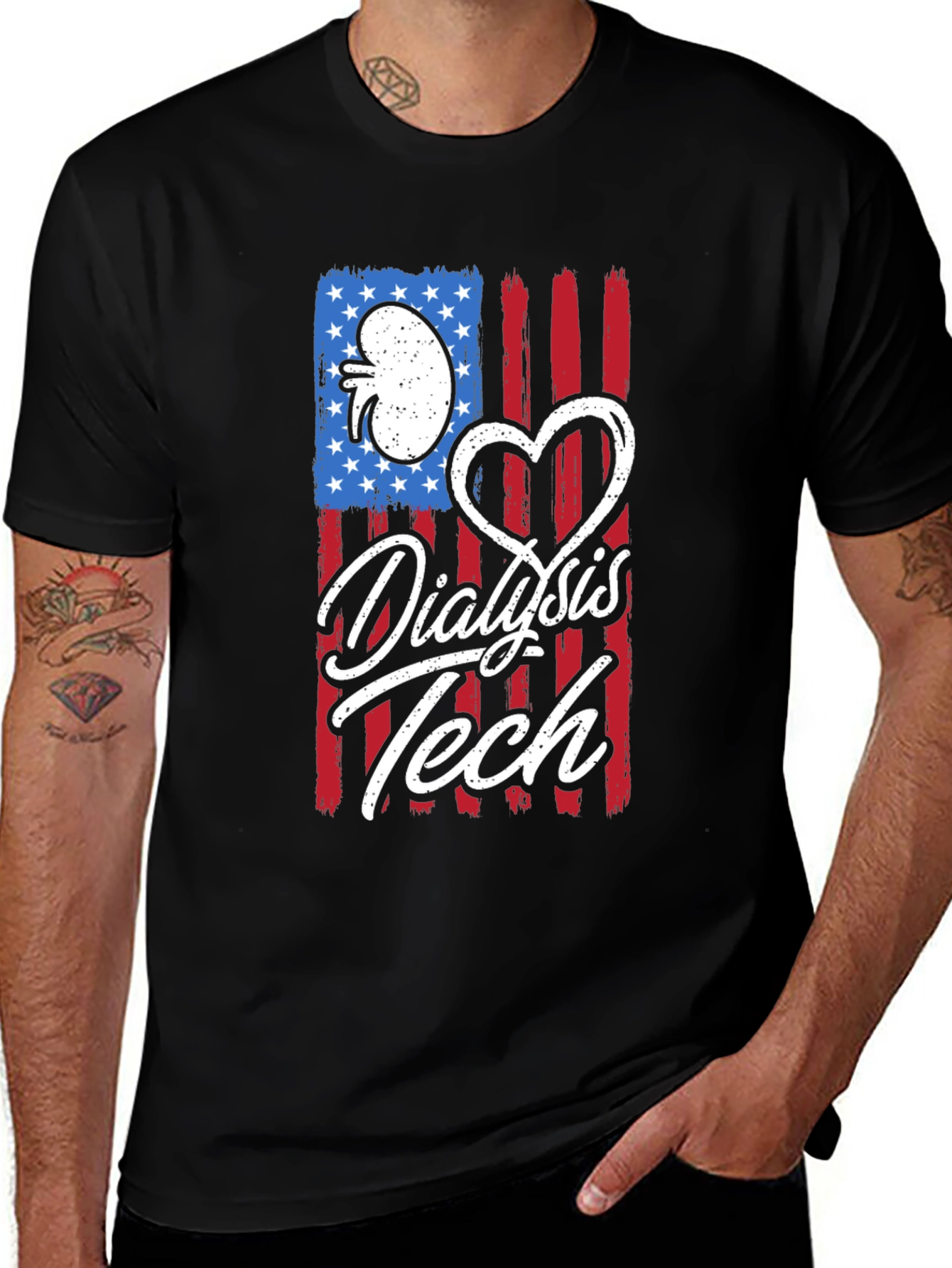 Dialysis Tech American Flag T-Shirt
